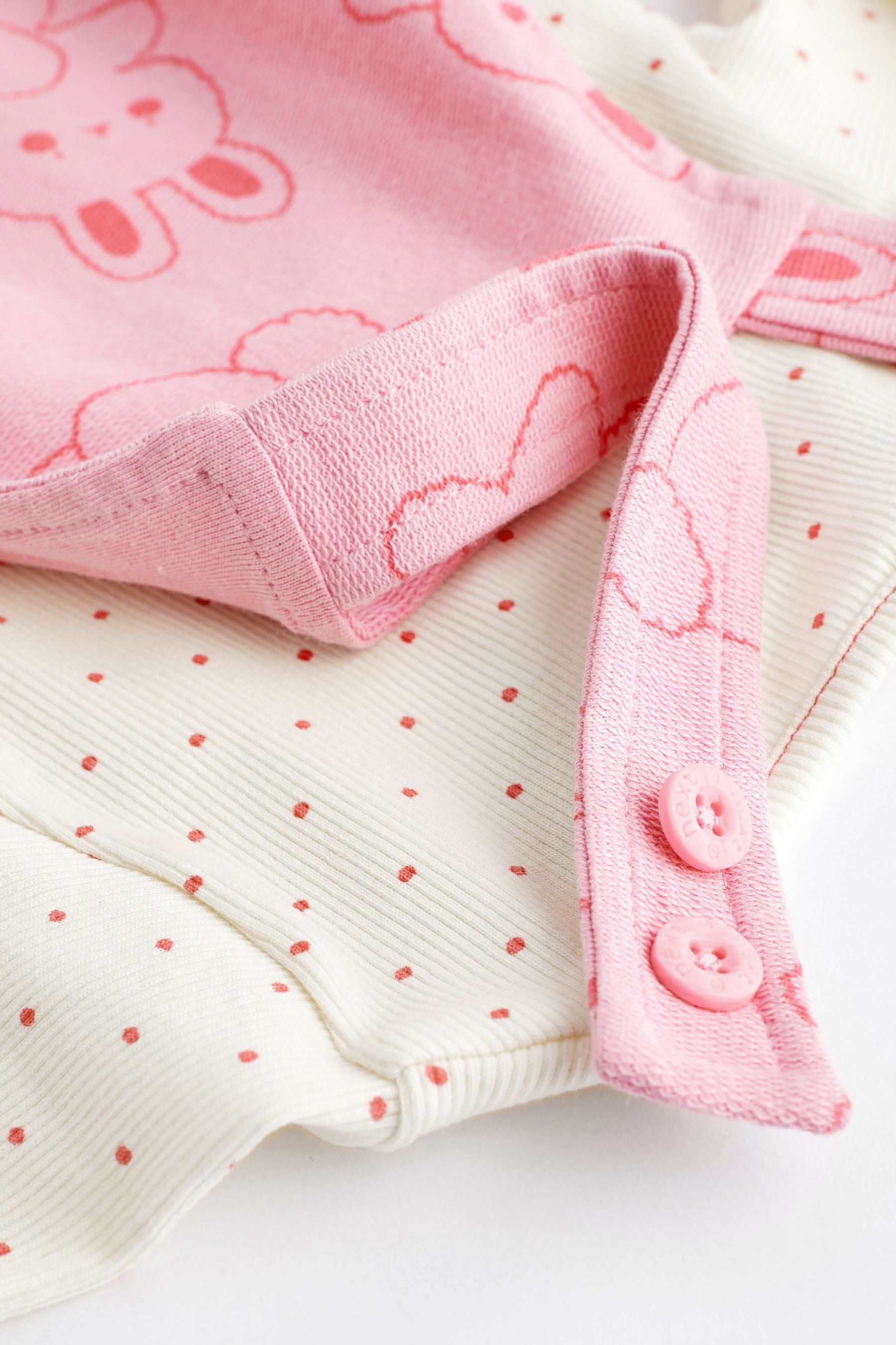 Hot Pink Bunny Jersey Baby Dungarees & Bodysuit Set (0mths-3yrs)