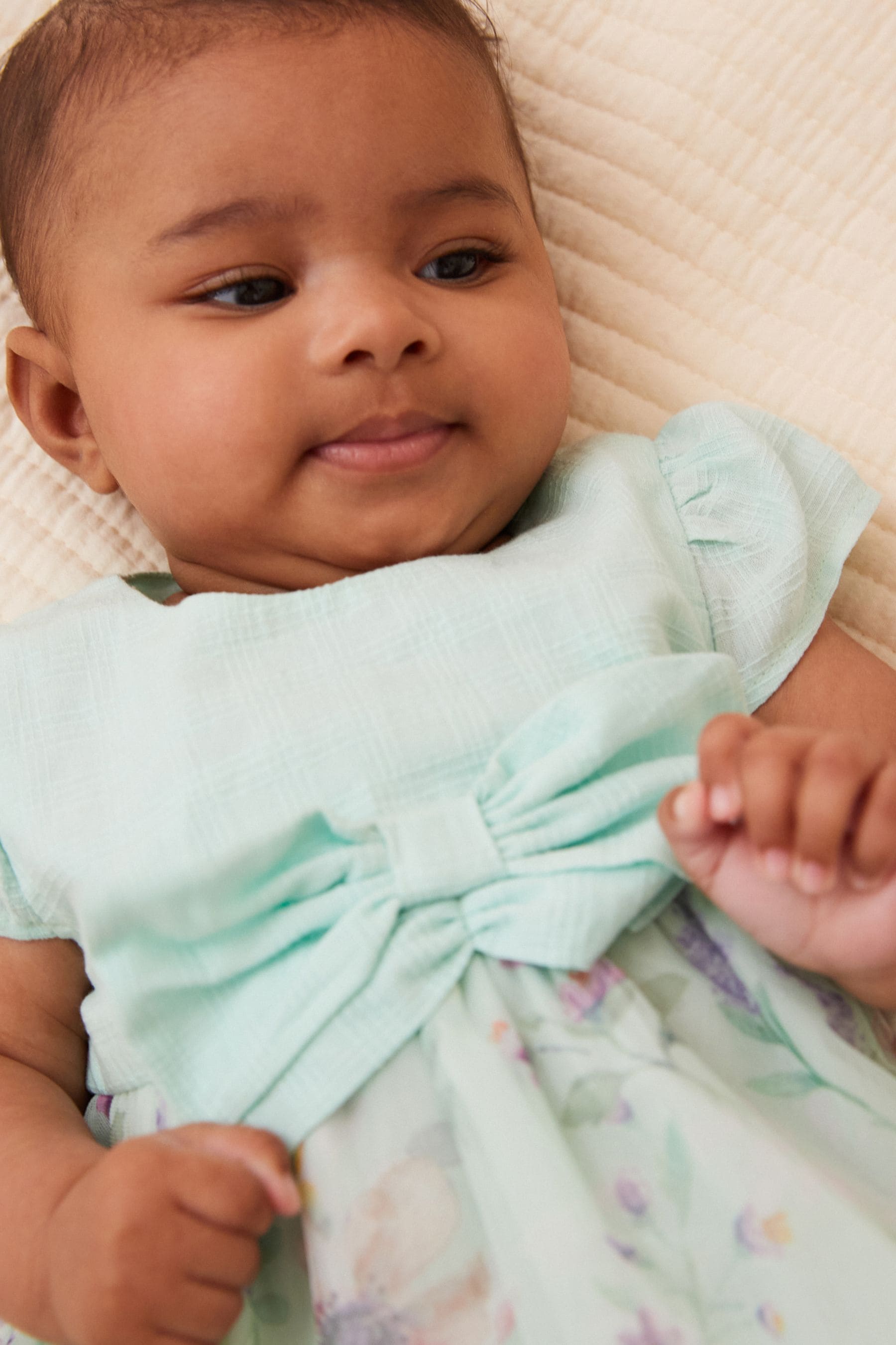 Green Floral Baby Bloomer Romper (0mths-2yrs)