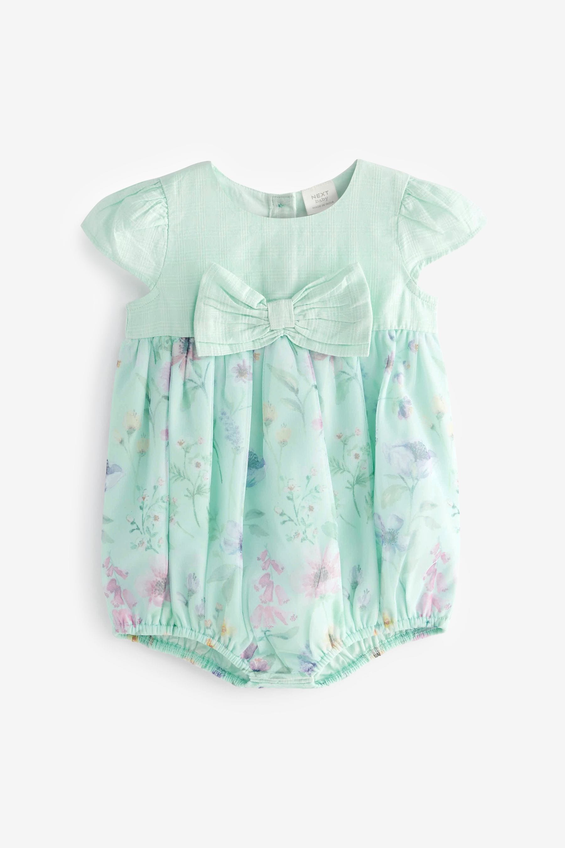 Green Floral Baby Bloomer Romper (0mths-2yrs)