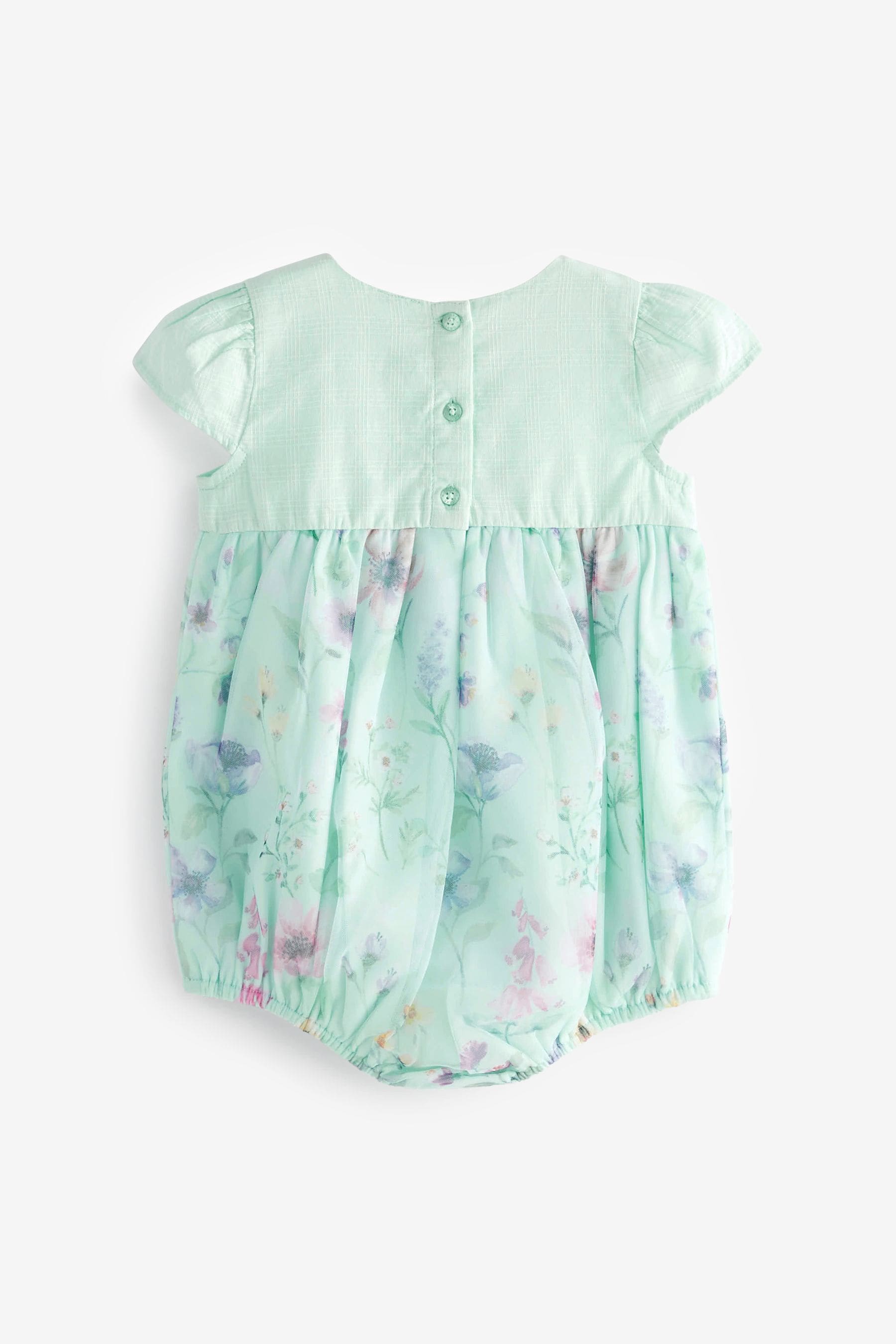 Green Floral Baby Bloomer Romper (0mths-2yrs)