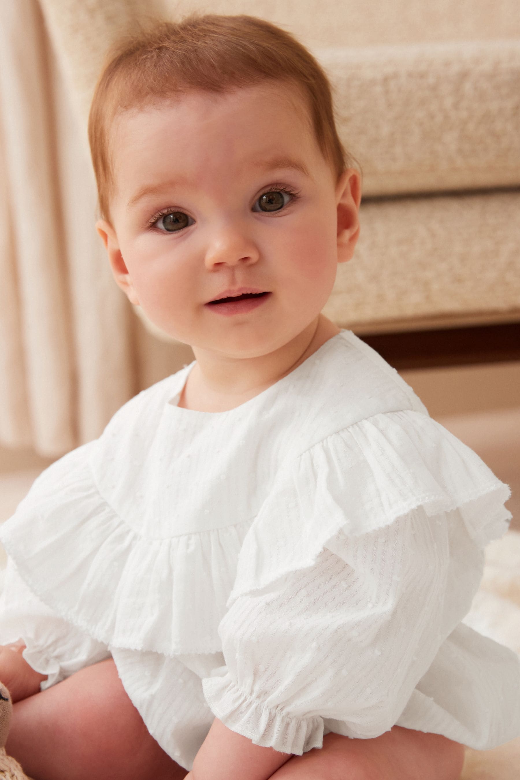 White Baby Bloomer Romper (0mths-3yrs)