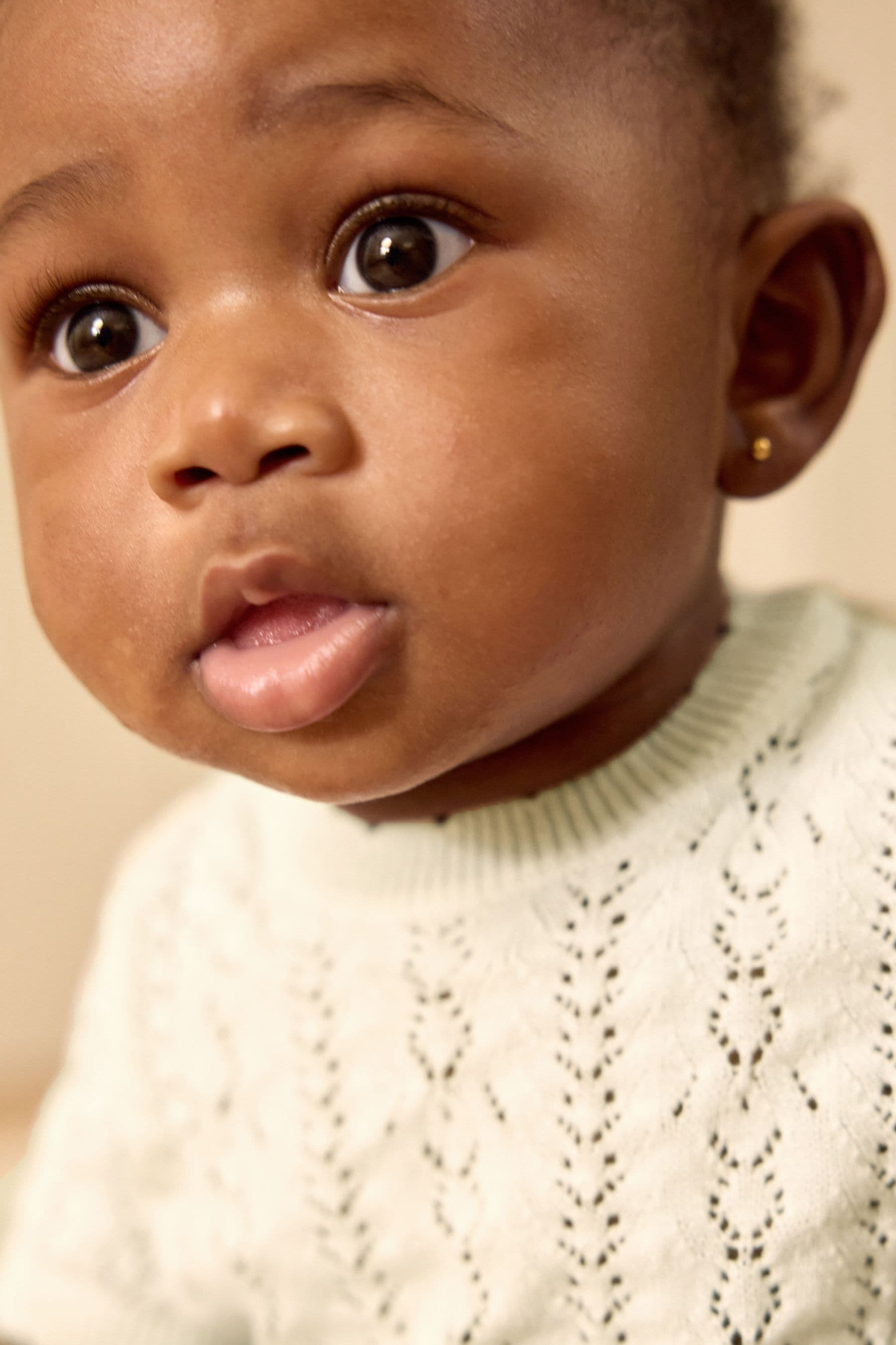 White/Blue Stripe Baby Knitted Top and Shorts Set (0mths-2yrs)