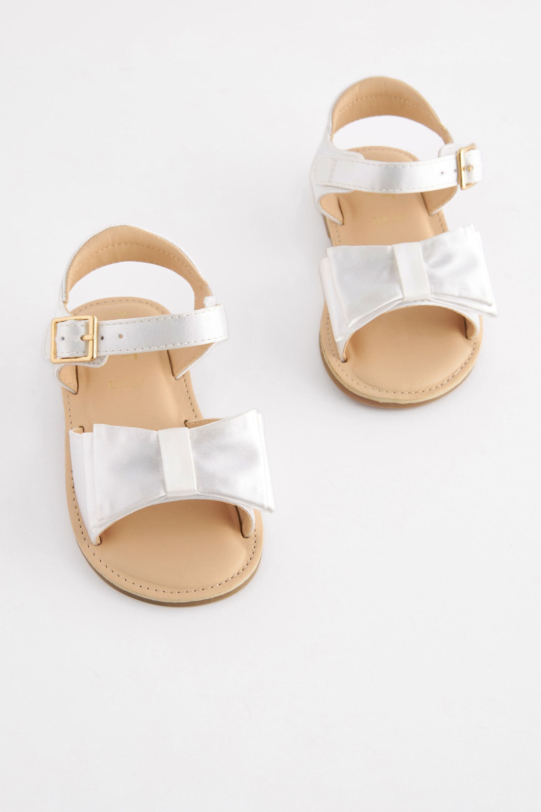 White Standard Fit (F) Bow Occasion Sandals