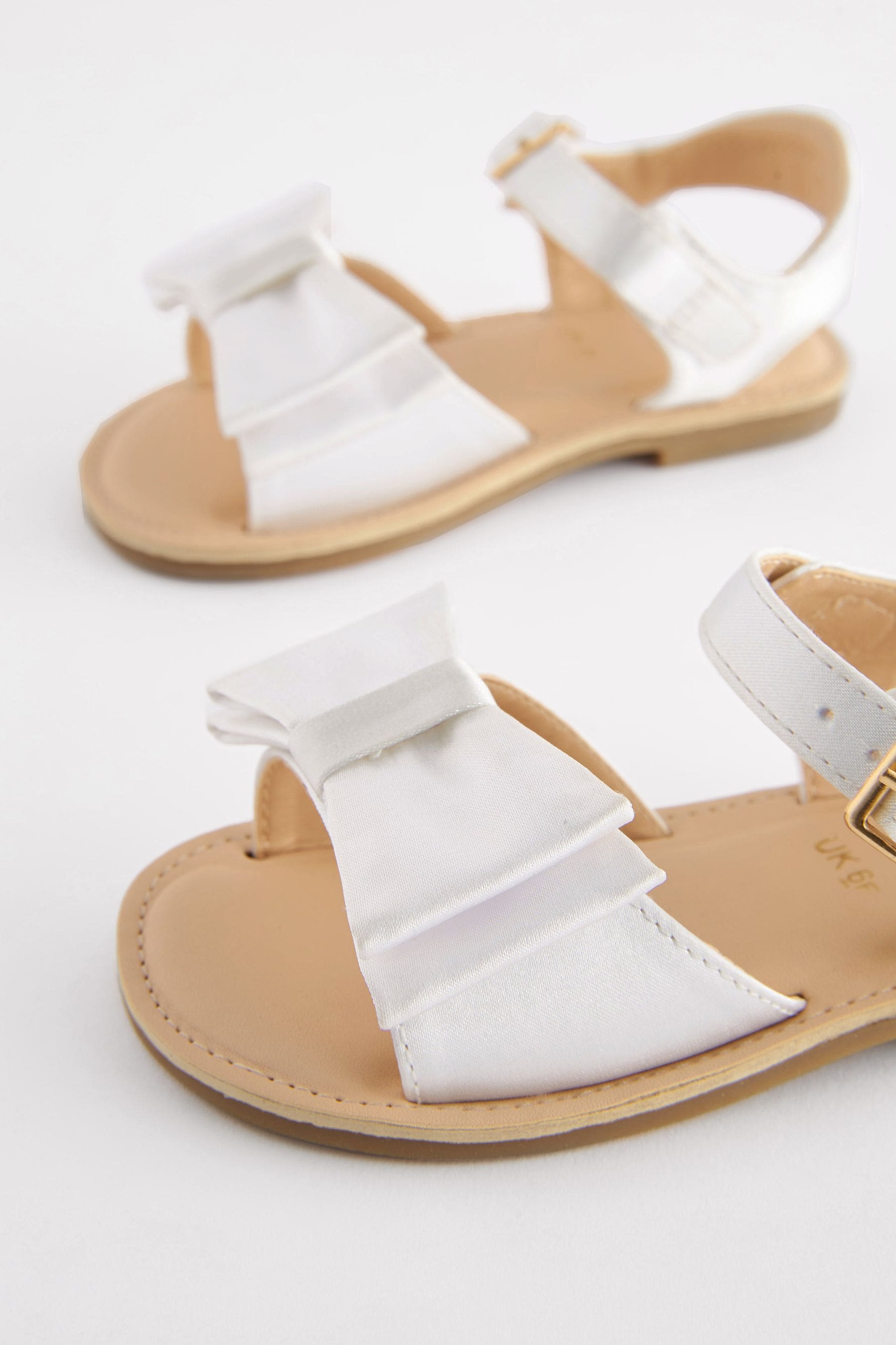 White Standard Fit (F) Bow Occasion Sandals