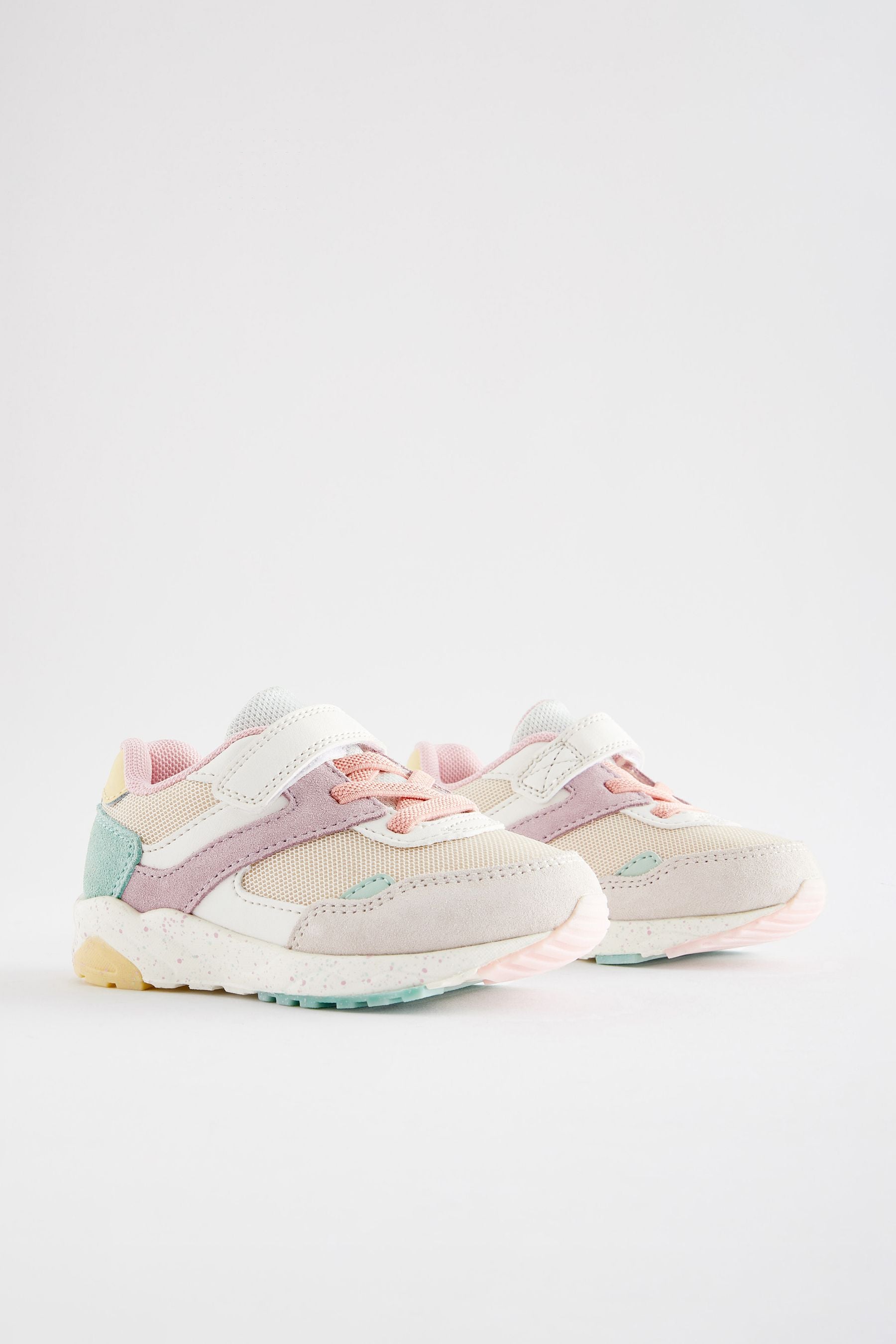 Multi Pastel Elastic Lace Chunky Trainers