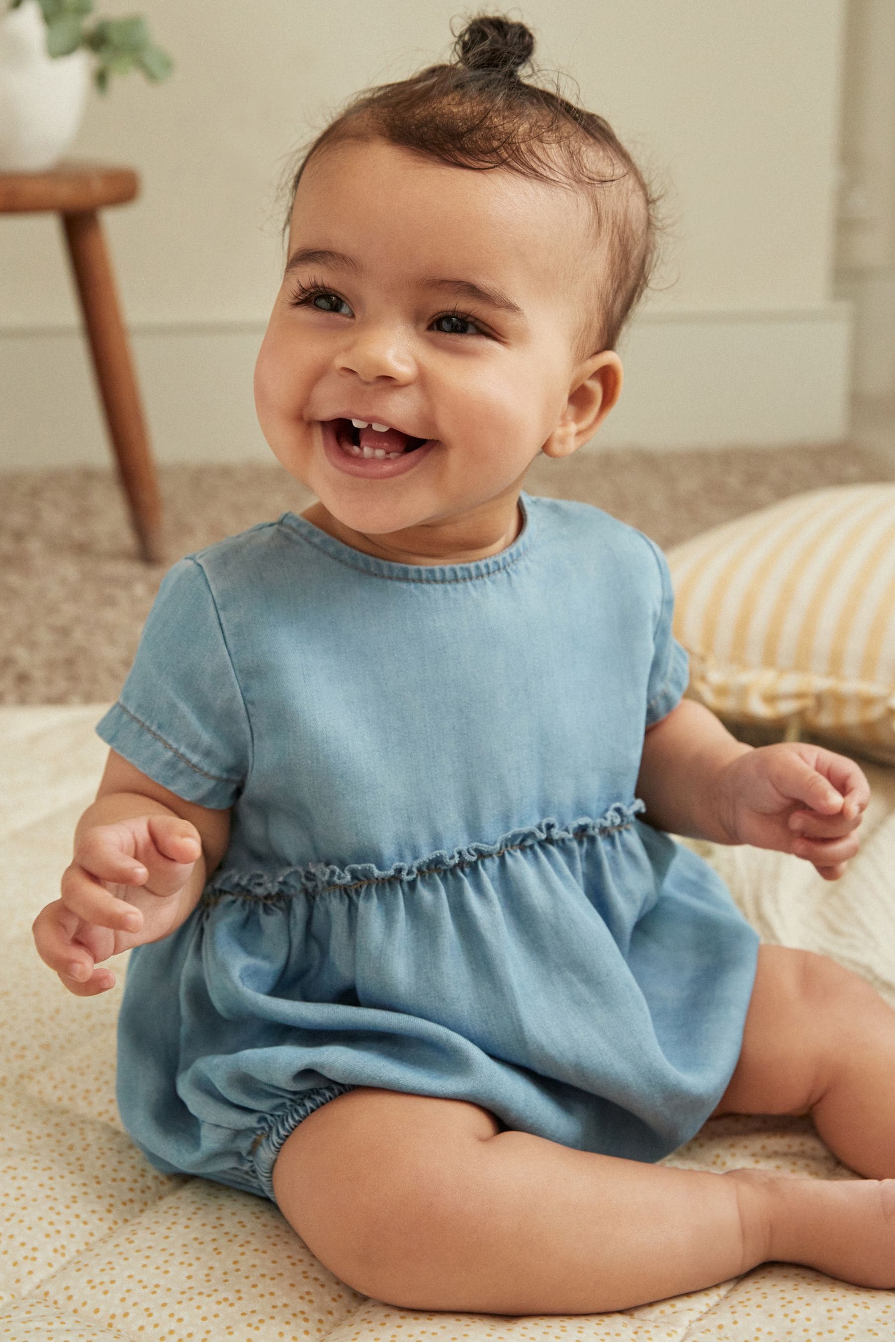 Denim Blue Baby Bloomer Romper (0mths-3yrs)