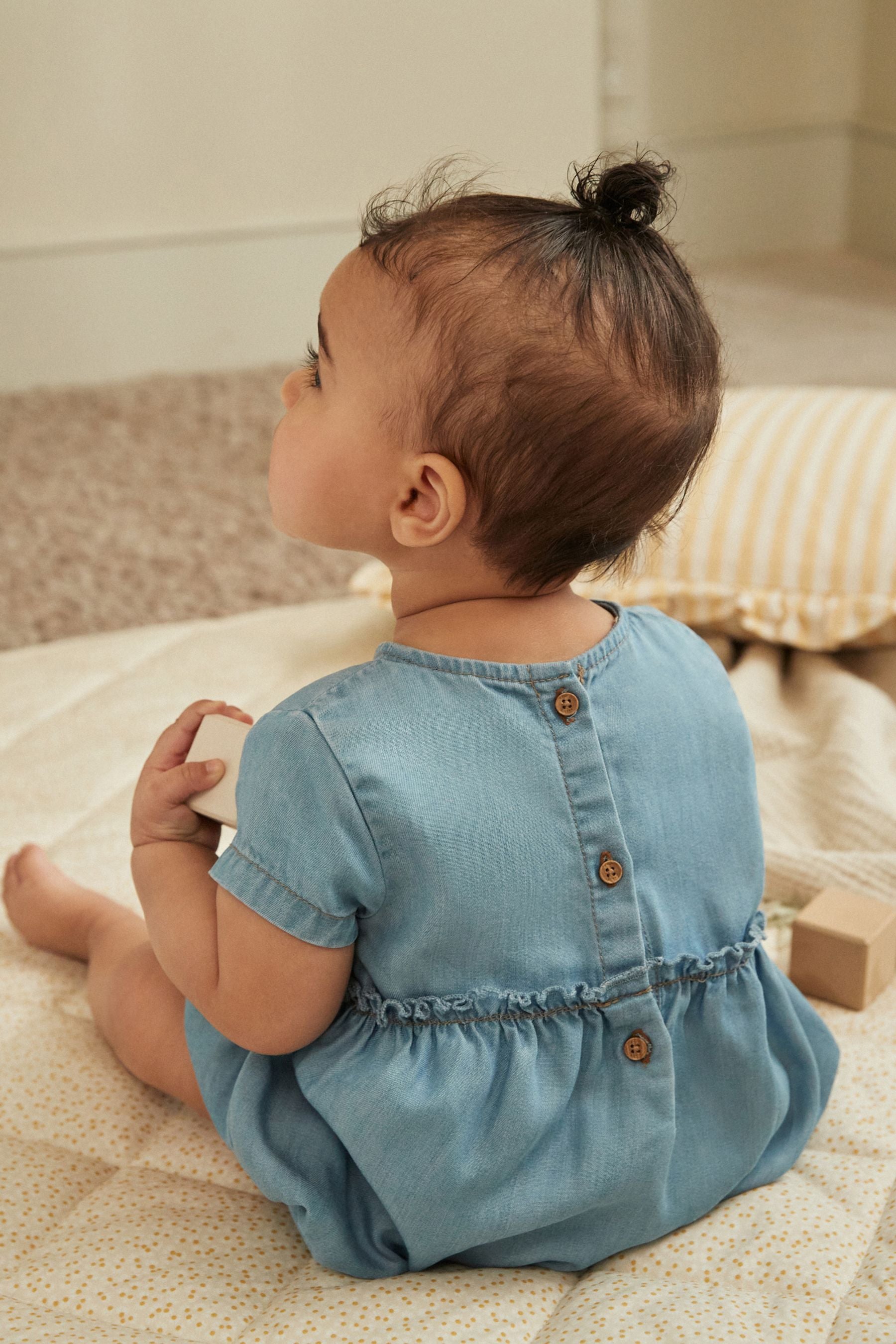 Denim Blue Baby Bloomer Romper (0mths-3yrs)