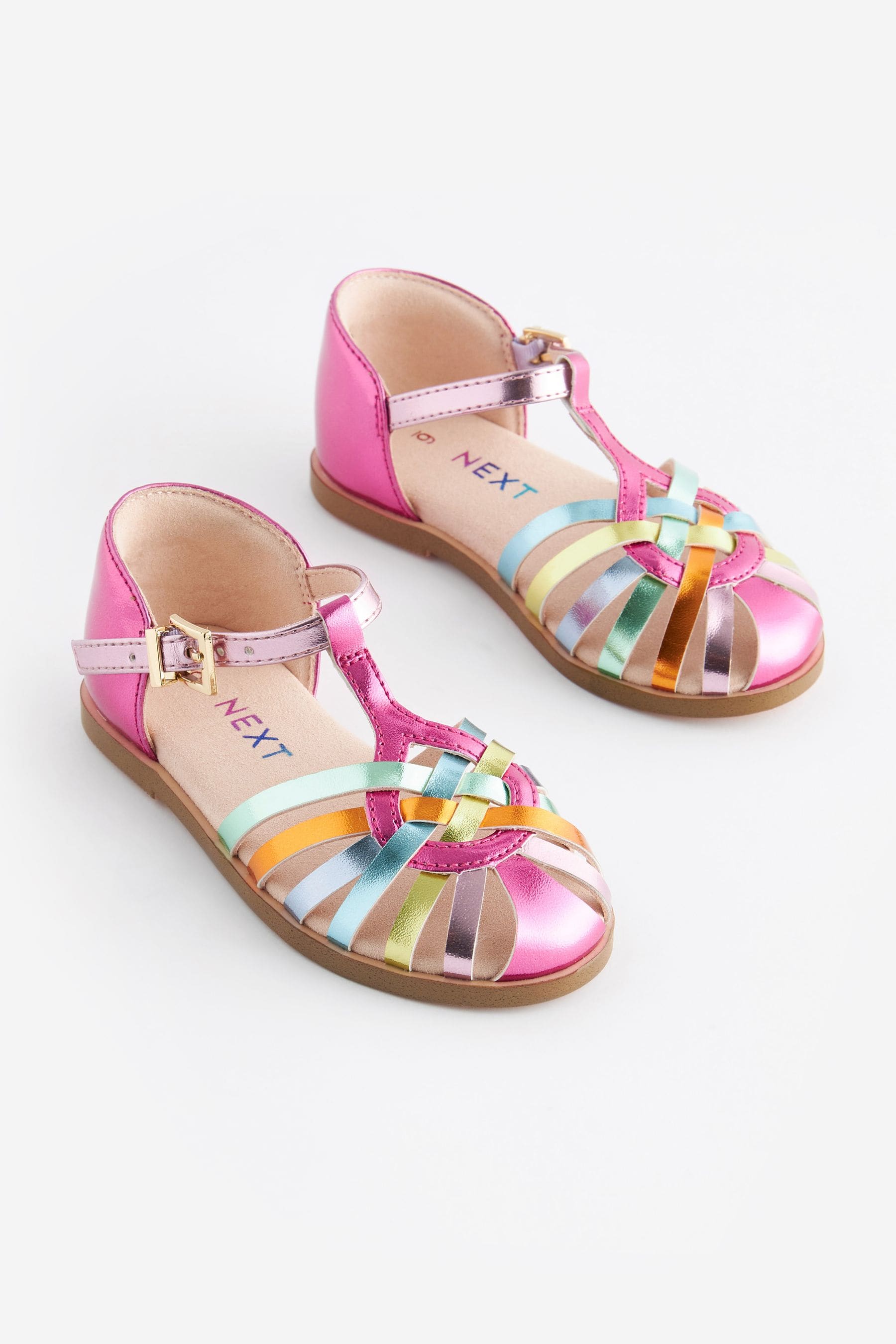 Rainbow Metallic Fisherman Occasion Sandals