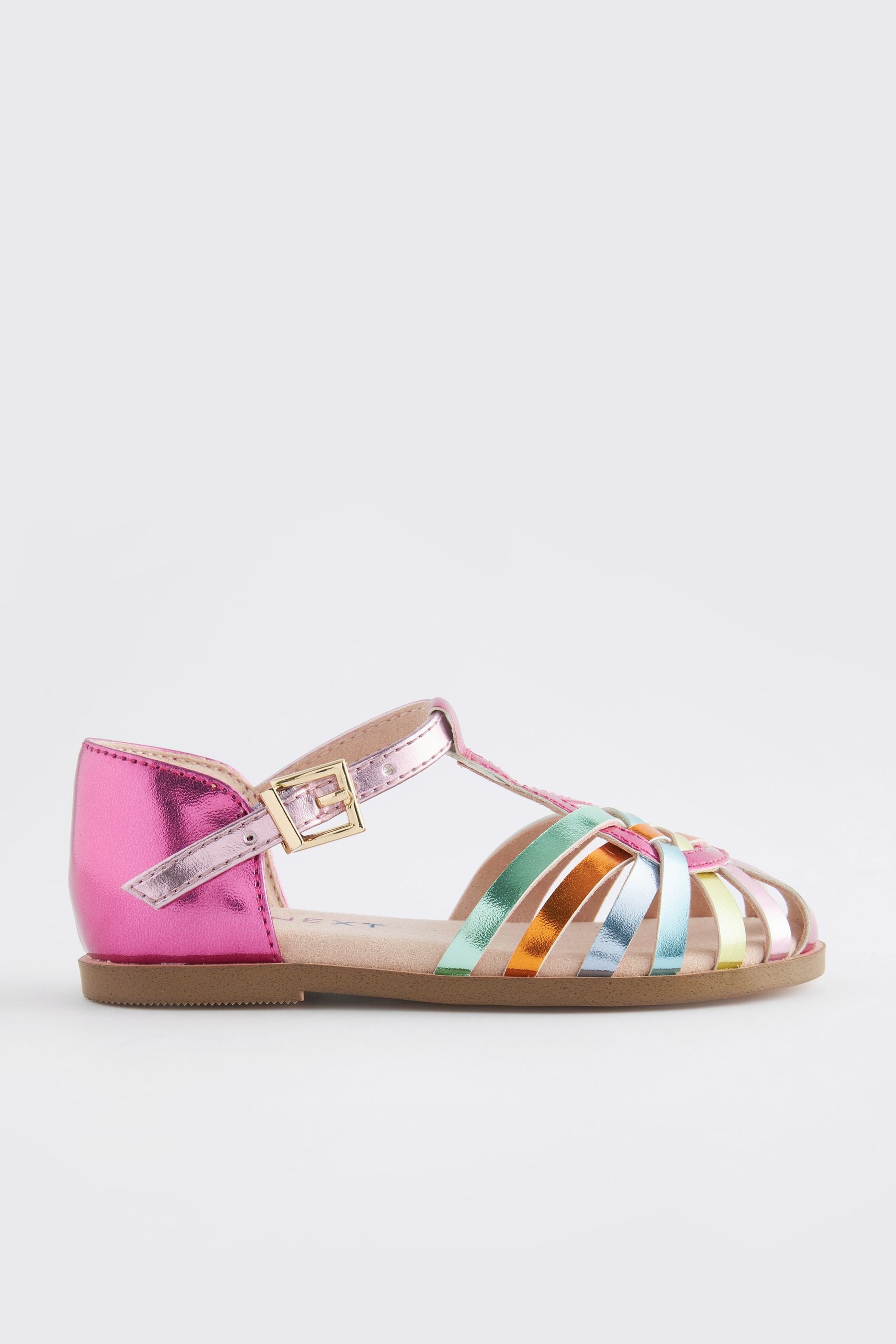 Rainbow Metallic Fisherman Occasion Sandals