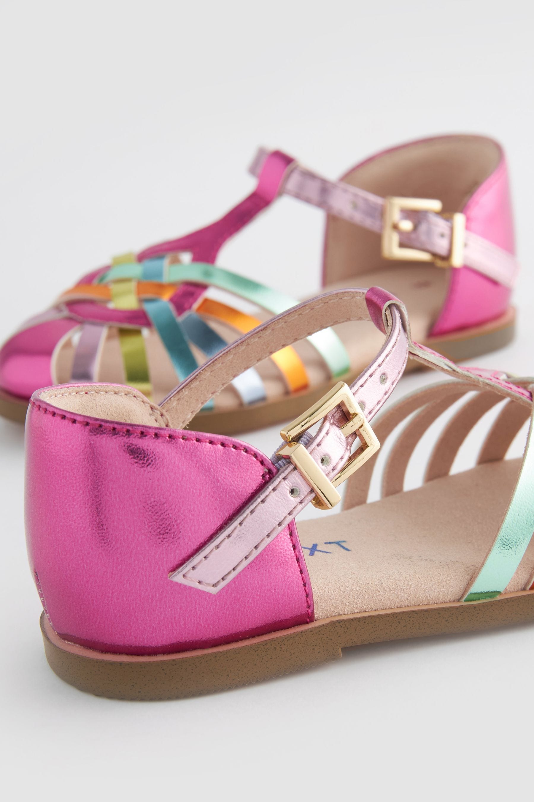 Rainbow Metallic Fisherman Occasion Sandals