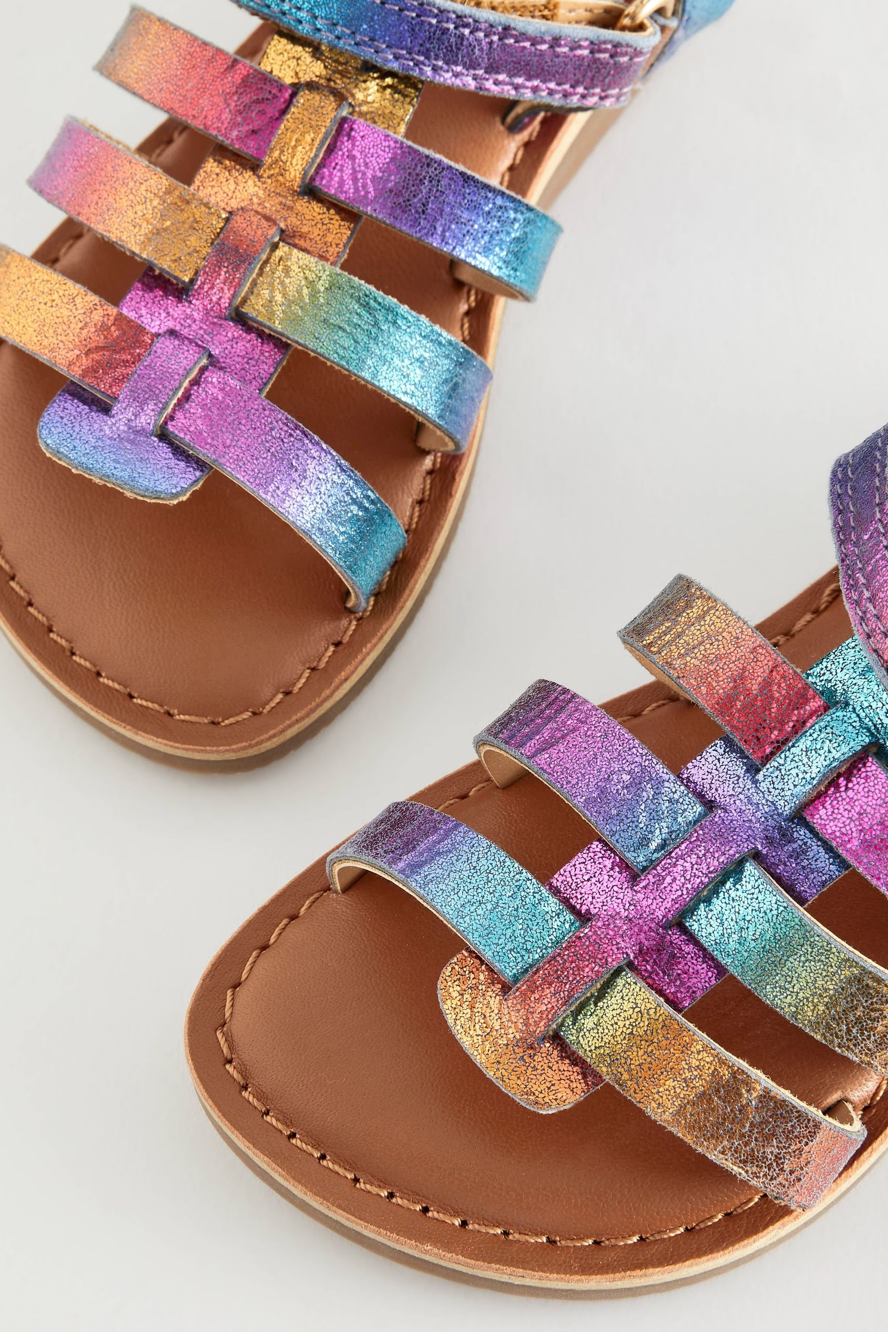 Rainbow Leather Gladiator Sandals