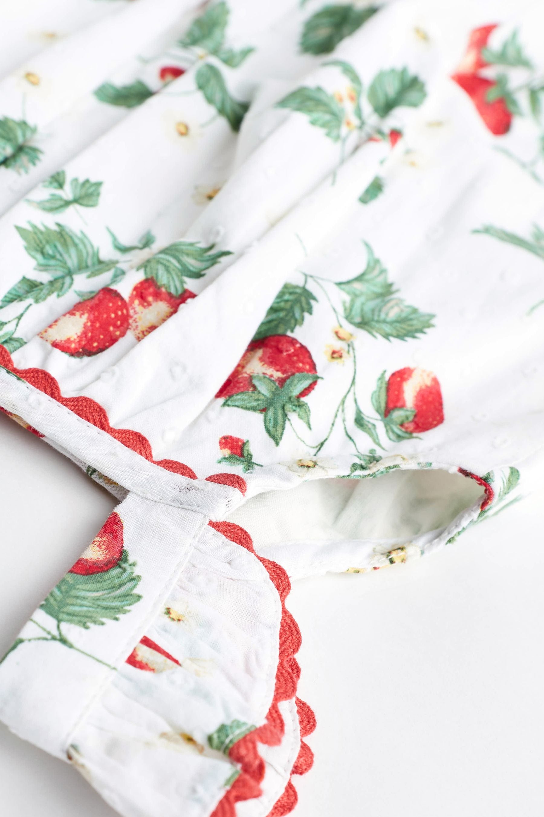 Red/White Strawberry Baby Woven Romper (0mths-2yrs)