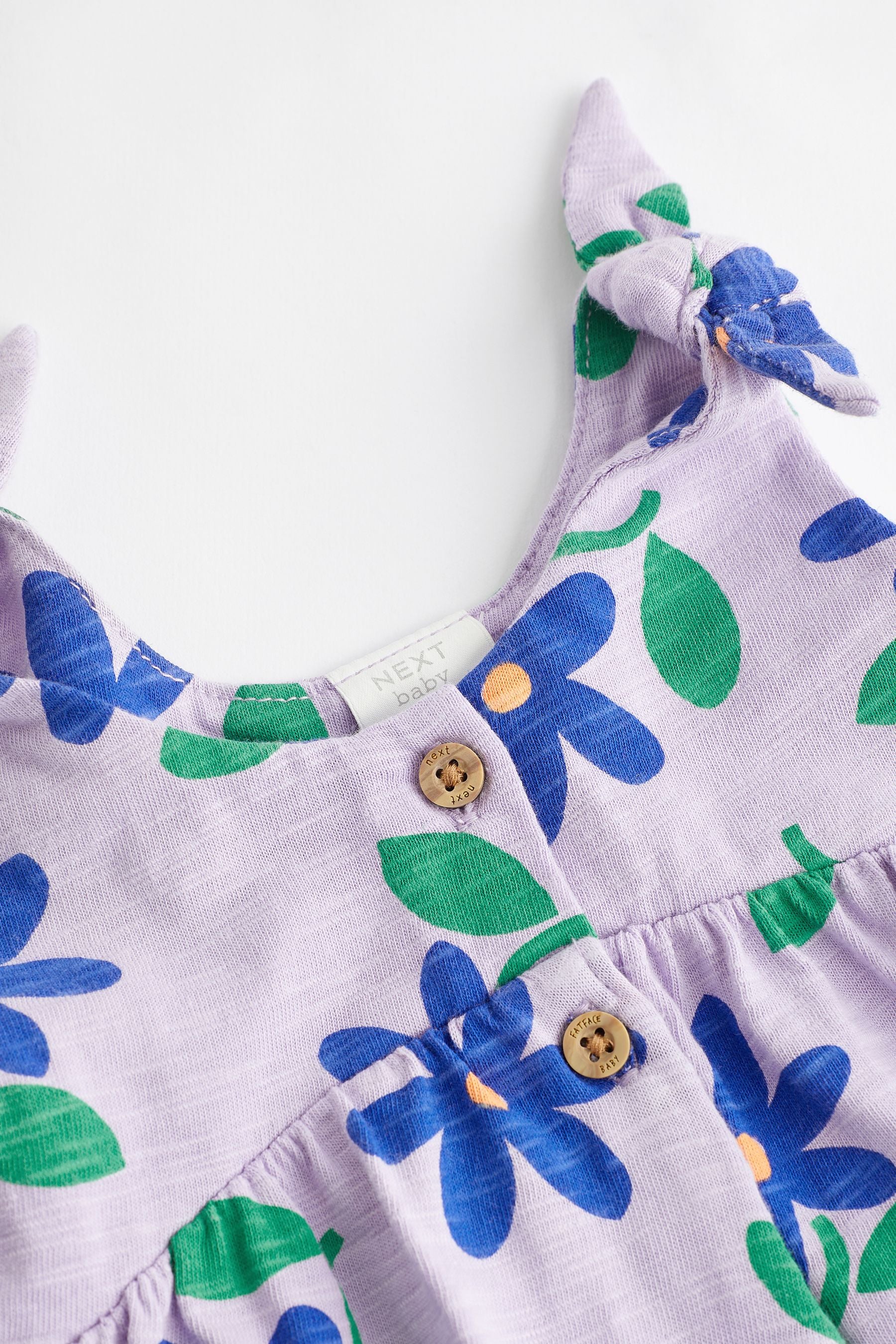 Lilac Purple Flower Print Baby Romper (0mths-3yrs)