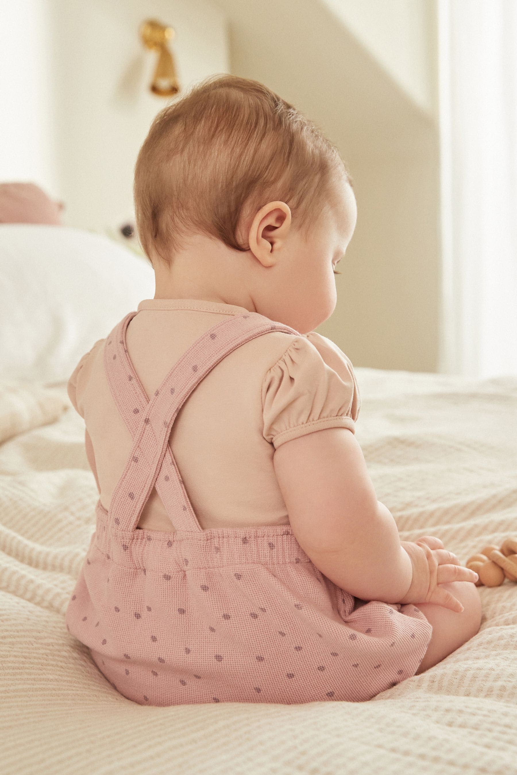 Pink Spot Baby Bloomer Romper & Short Sleeve Bodysuit Set (0mths-2yrs)