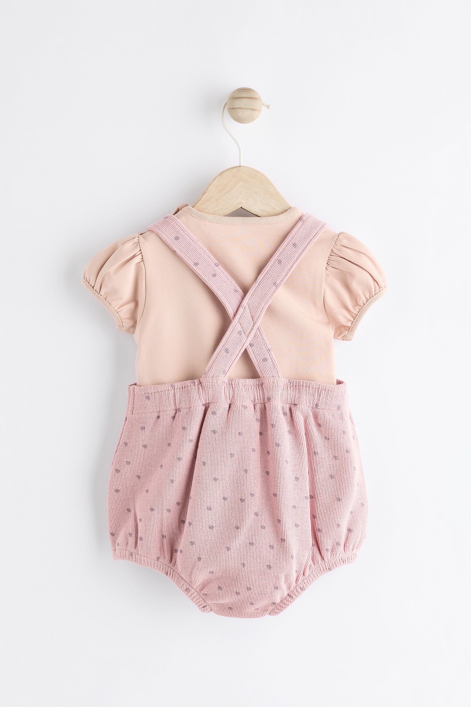 Pink Spot Baby Bloomer Romper & Short Sleeve Bodysuit Set (0mths-2yrs)