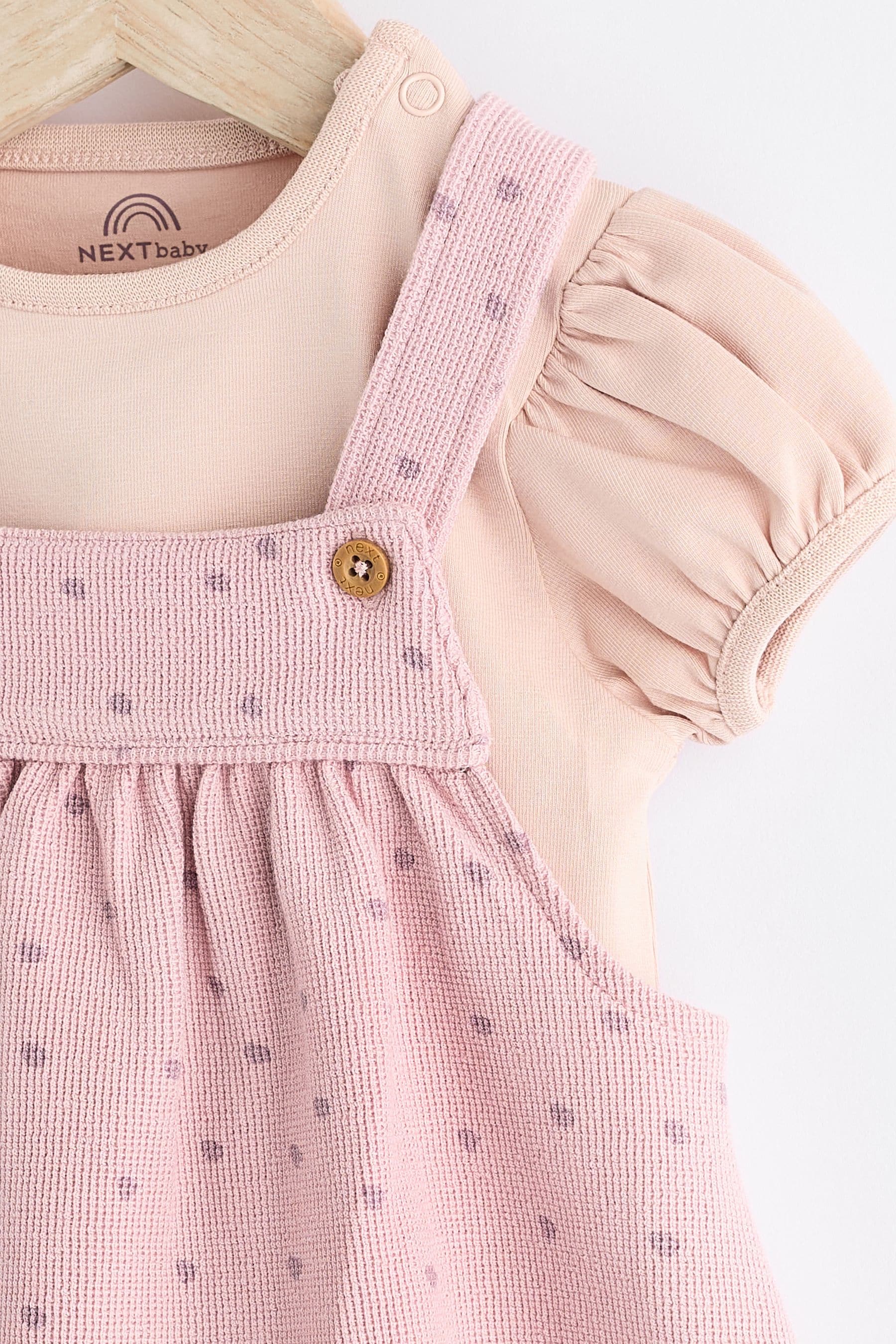 Pink Spot Baby Bloomer Romper & Short Sleeve Bodysuit Set (0mths-2yrs)