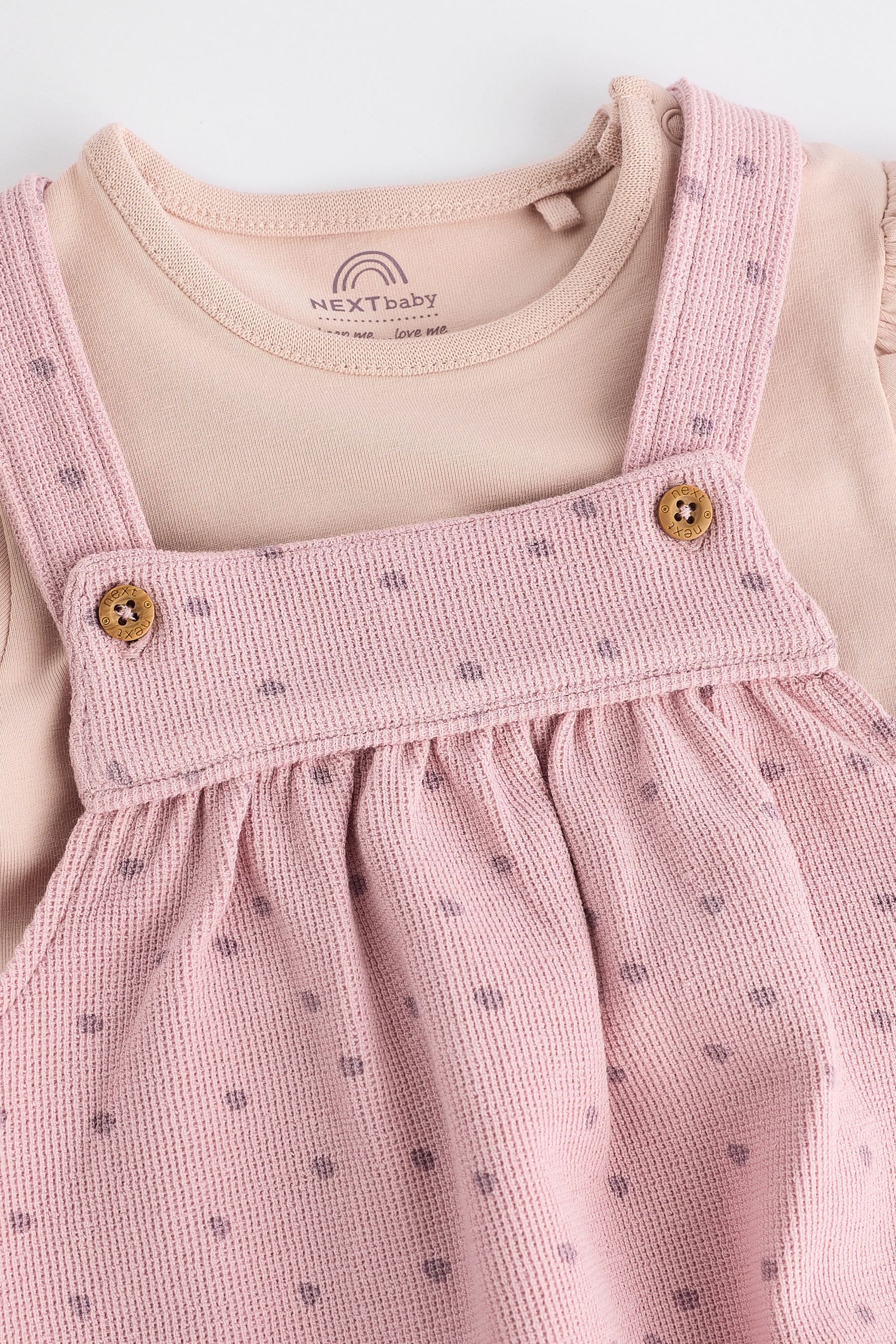 Pink Spot Baby Bloomer Romper & Short Sleeve Bodysuit Set (0mths-2yrs)