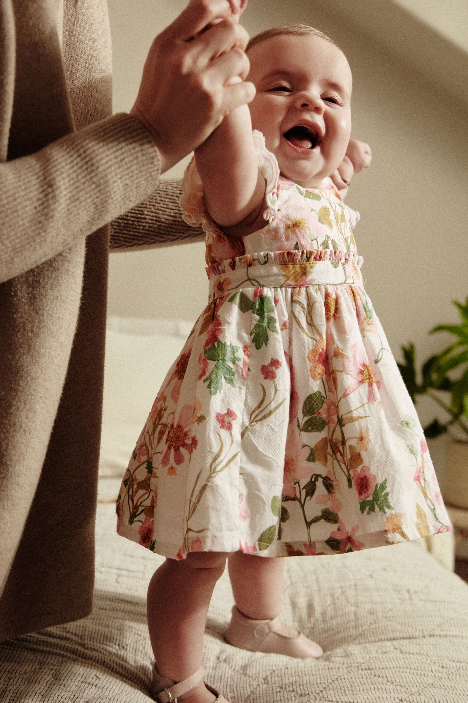 Pink/White Floral Baby Prom Dress (0mths-2yrs)