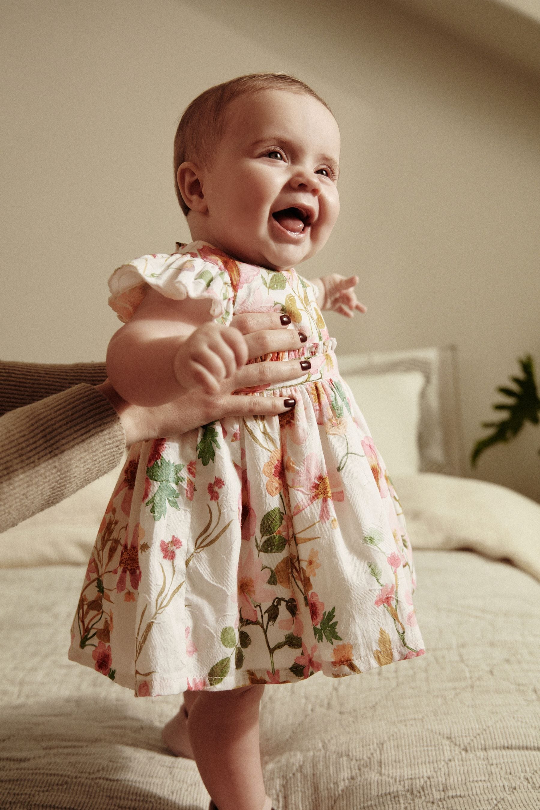 Pink/White Floral Baby Prom Dress (0mths-2yrs)