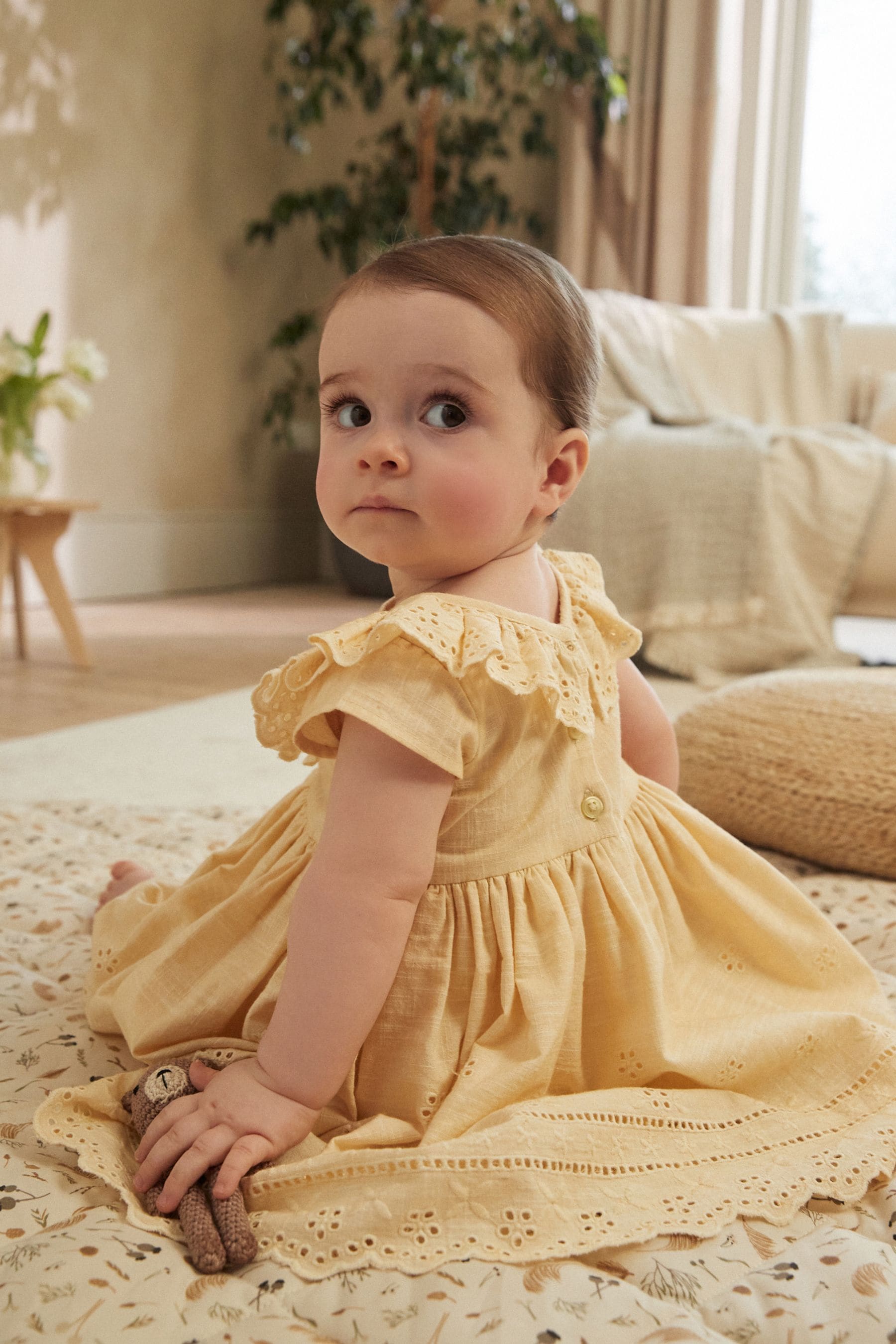 Yellow Baby Broderie Dress (0mths-2yrs)