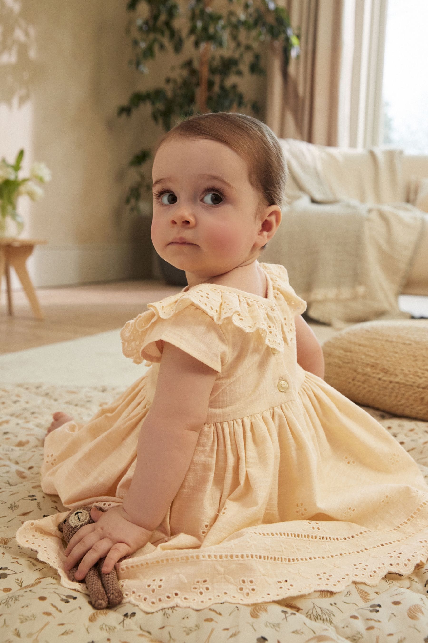 Yellow Baby Broderie Dress (0mths-2yrs)