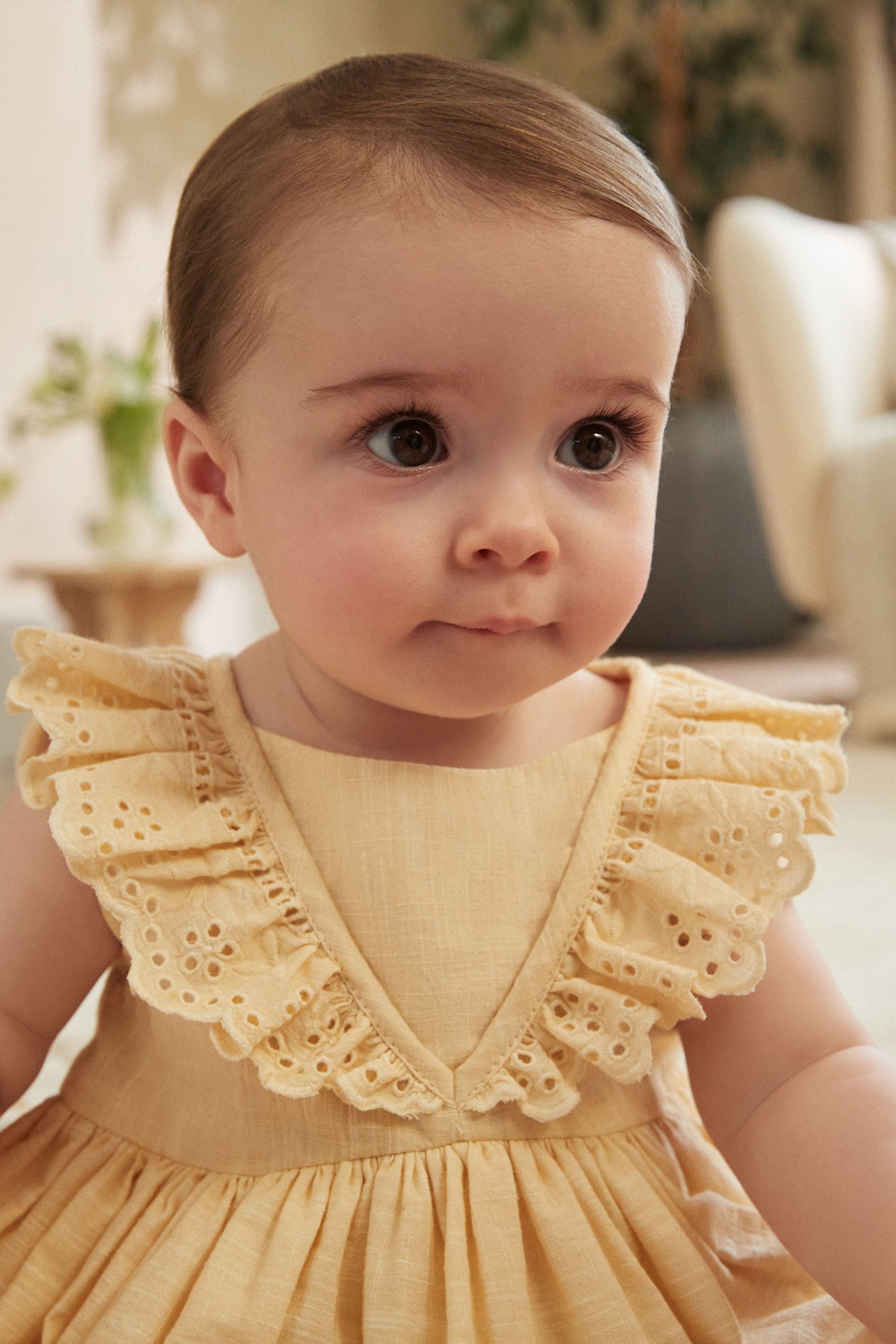 Yellow Baby Broderie Dress (0mths-2yrs)