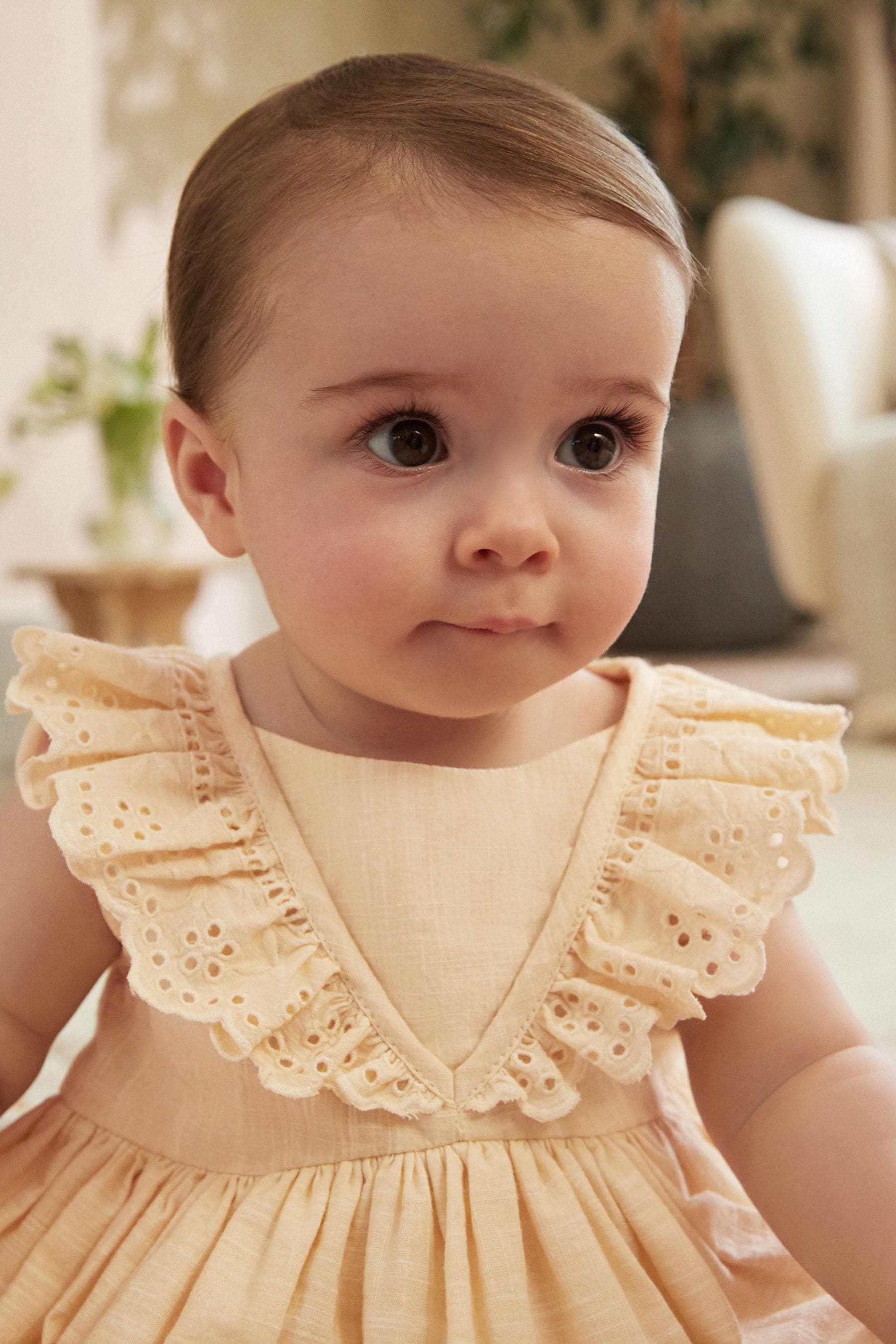 Yellow Baby Broderie Dress (0mths-2yrs)