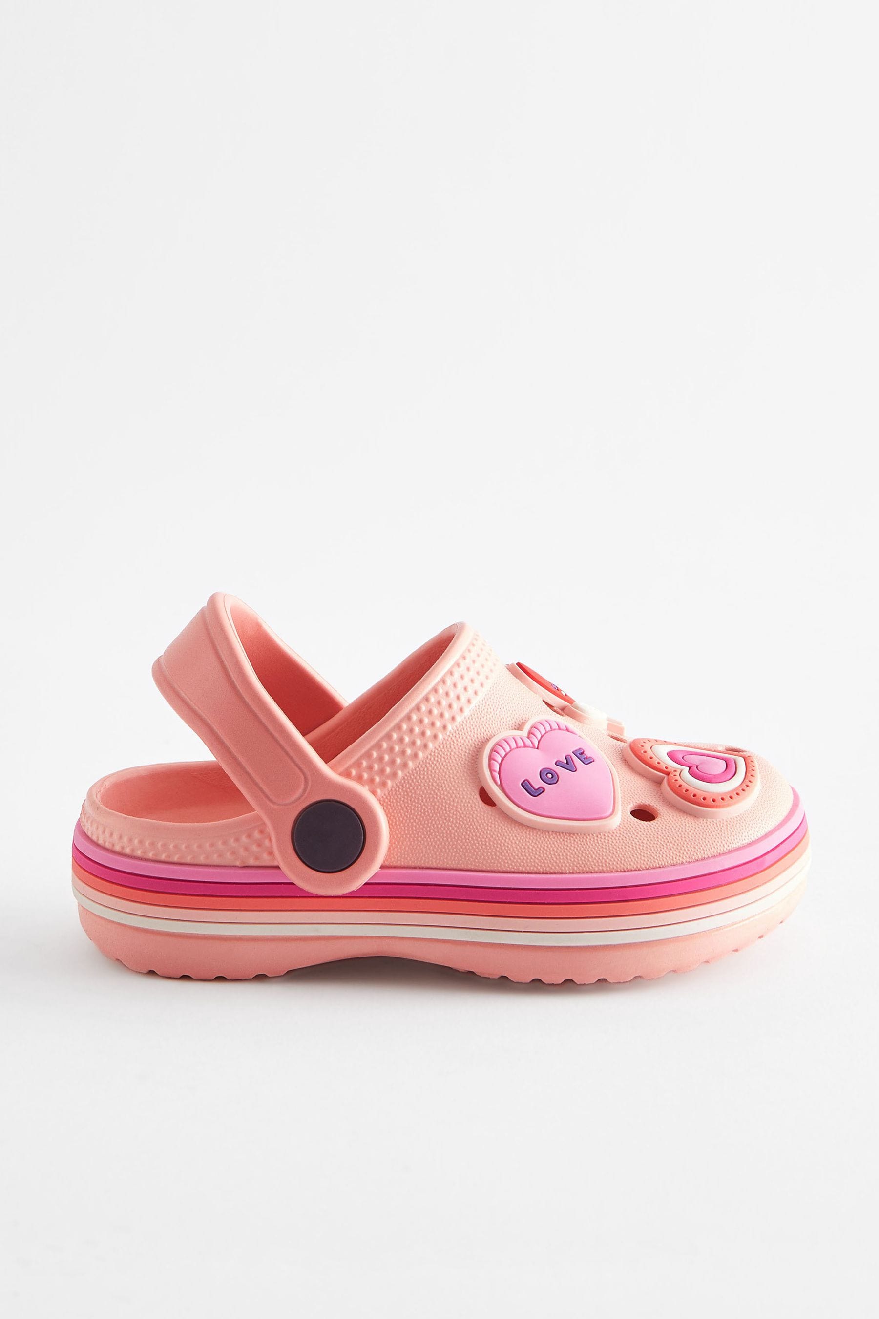 Peach Pink Hearts Character Clogs