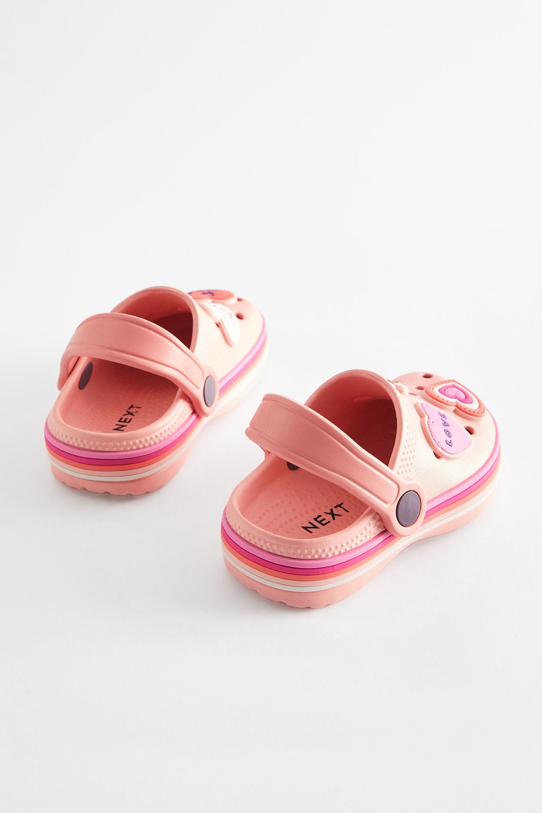 Peach Pink Hearts Character Clogs