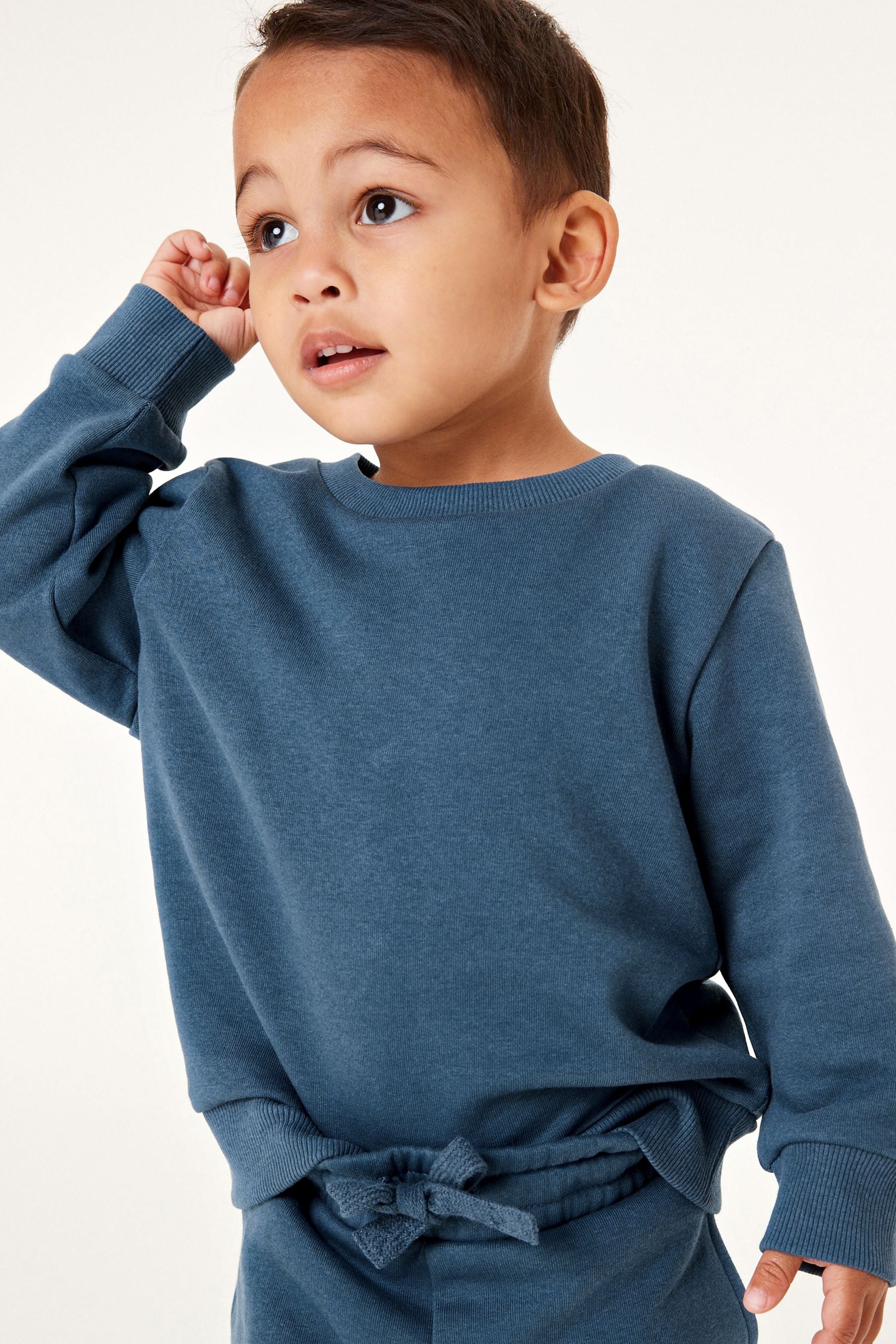 Blue Plain Jersey Sweatshirt and Joggers Set (3mths-7yrs)