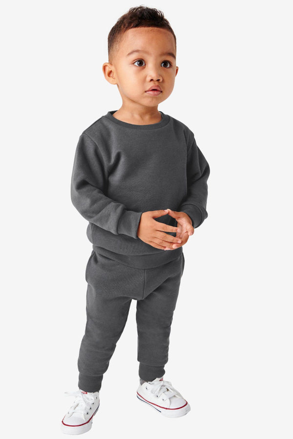 Grey Charcoal Plain Jersey Sweatshirt and Joggers Set (3mths-7yrs)