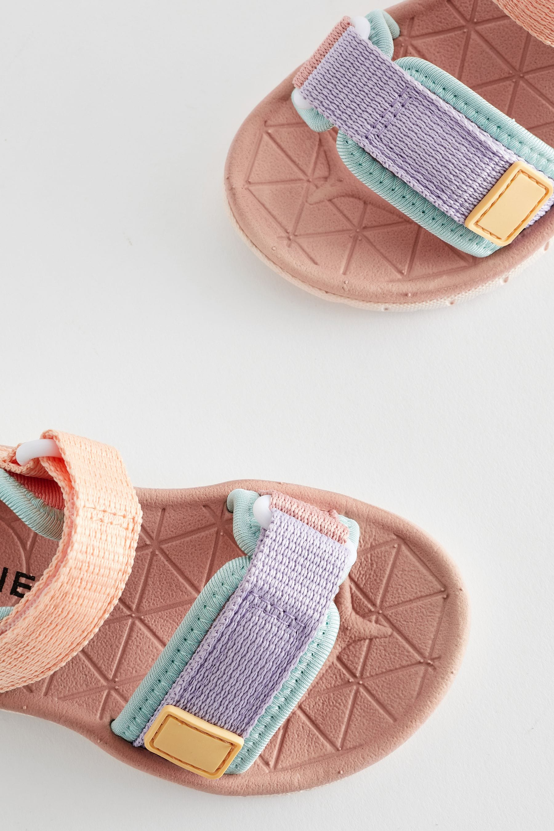 Multi Pastel Trekker Sandals With Touch Fastening