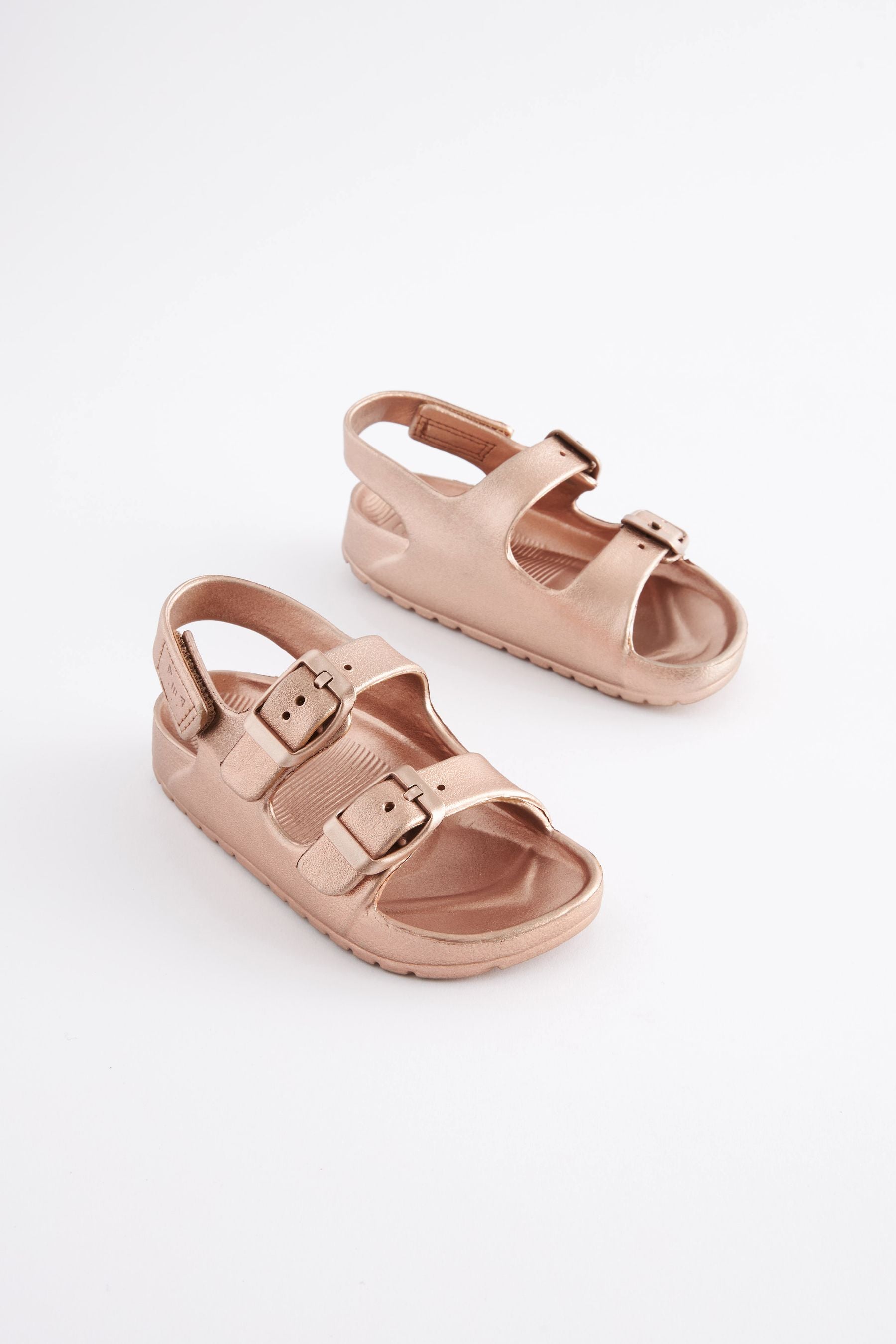 Rose Gold Two Strap Sandals