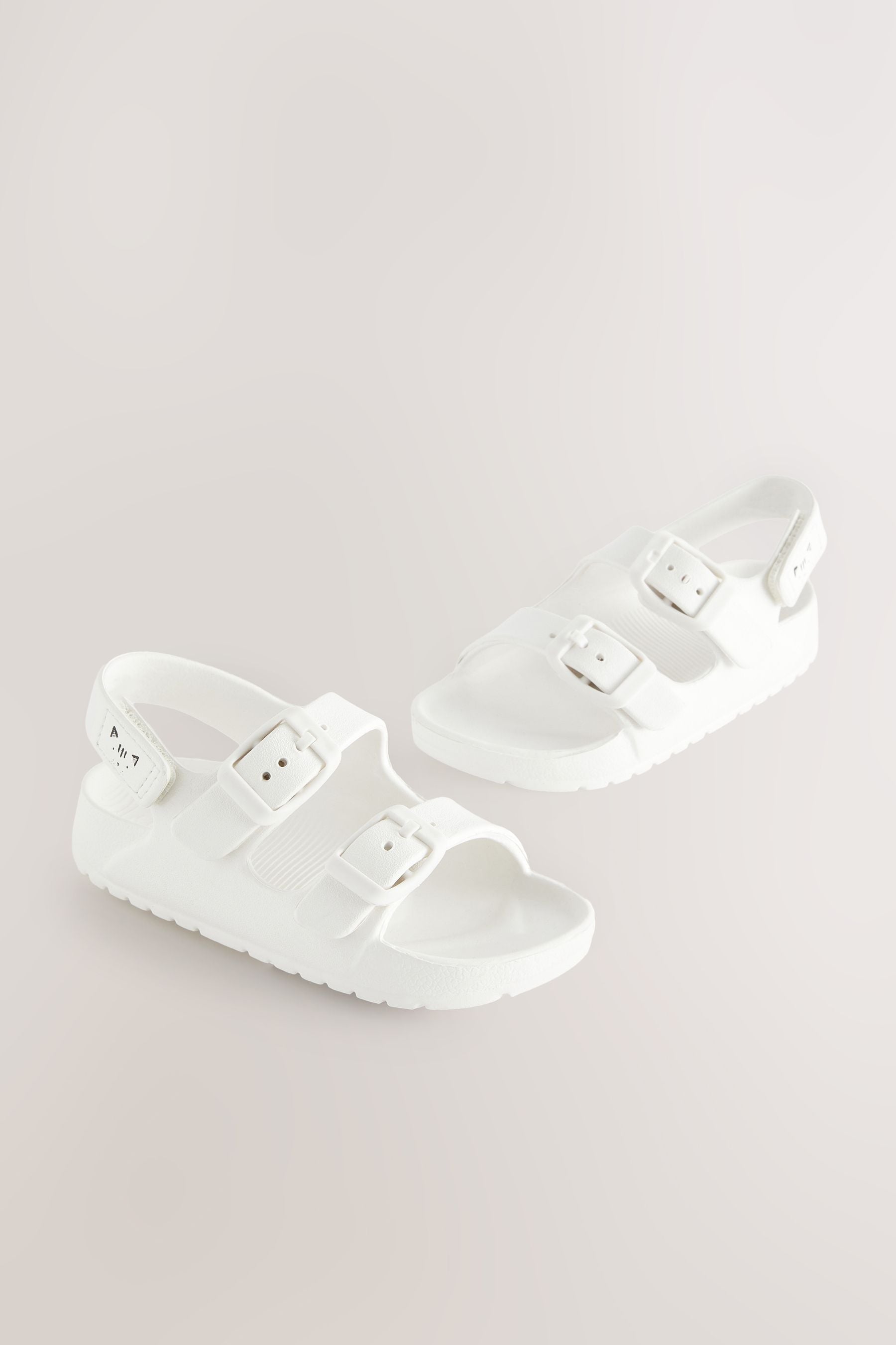 White Two Strap Sandals