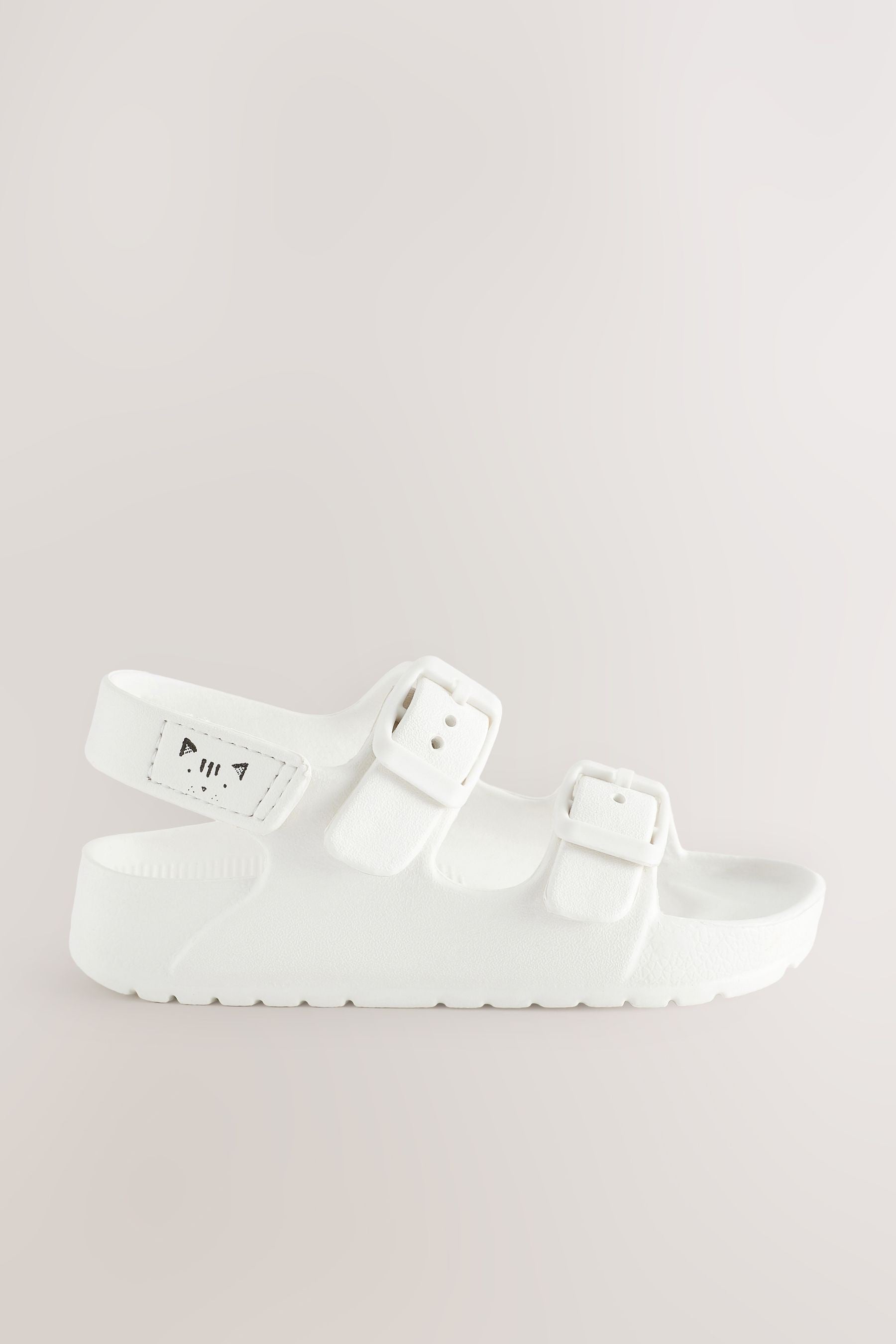 White Two Strap Sandals