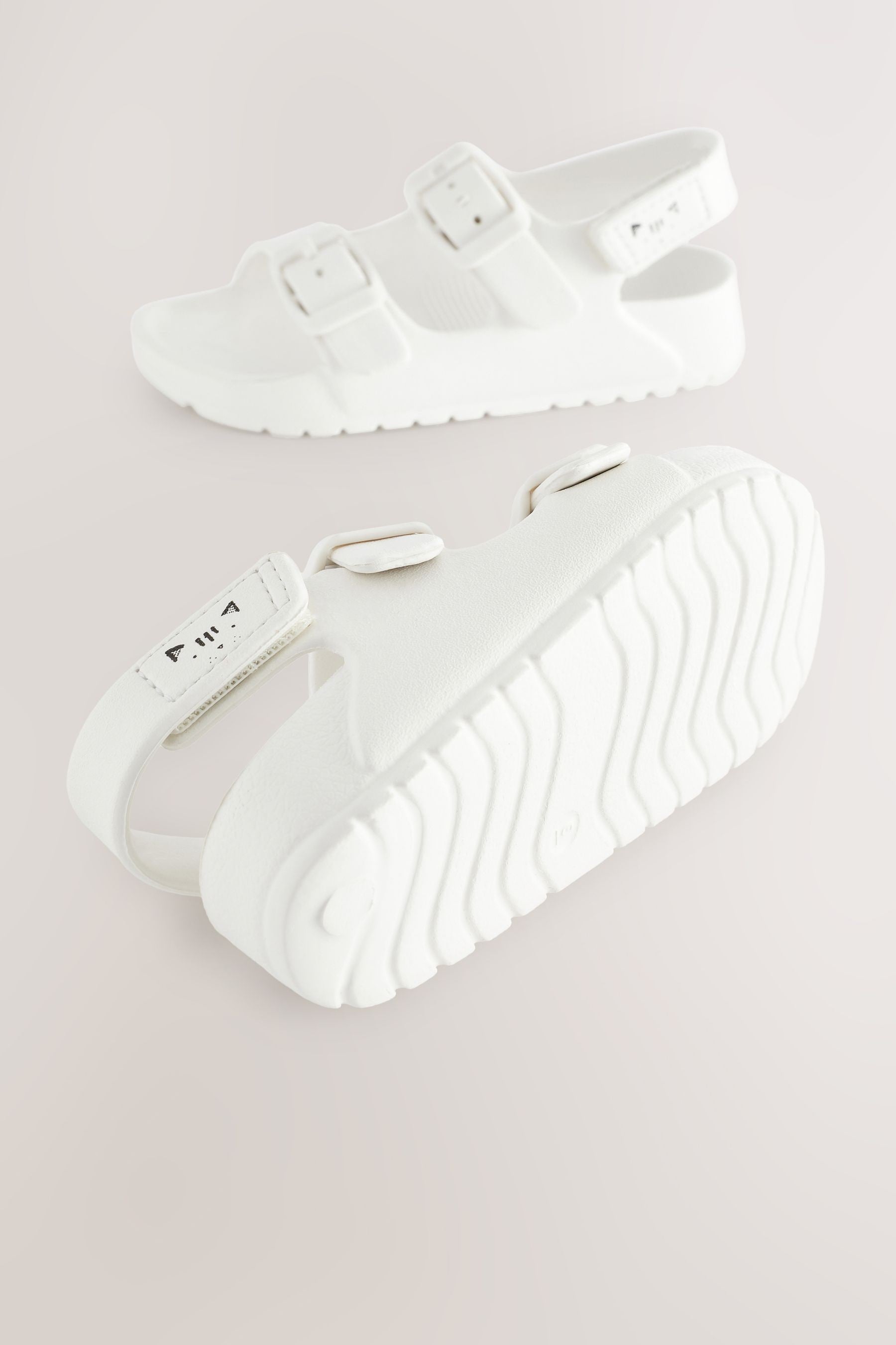 White Two Strap Sandals