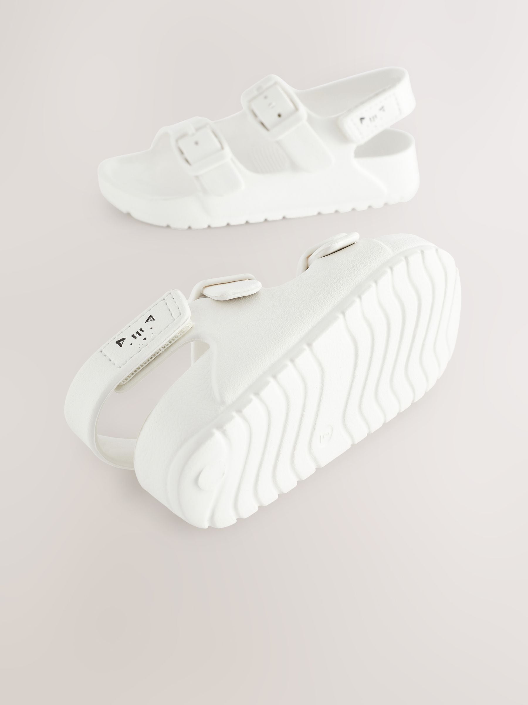 White Two Strap Sandals