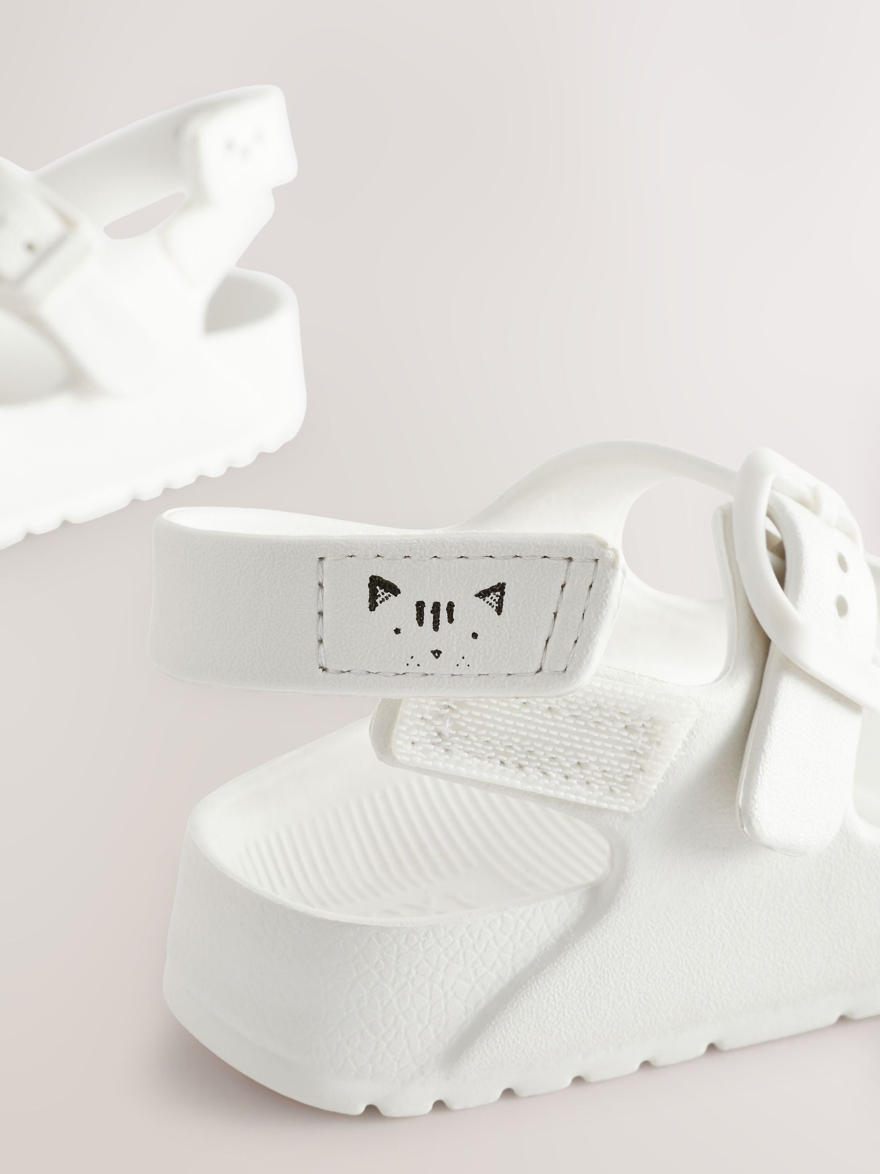 White Two Strap Sandals