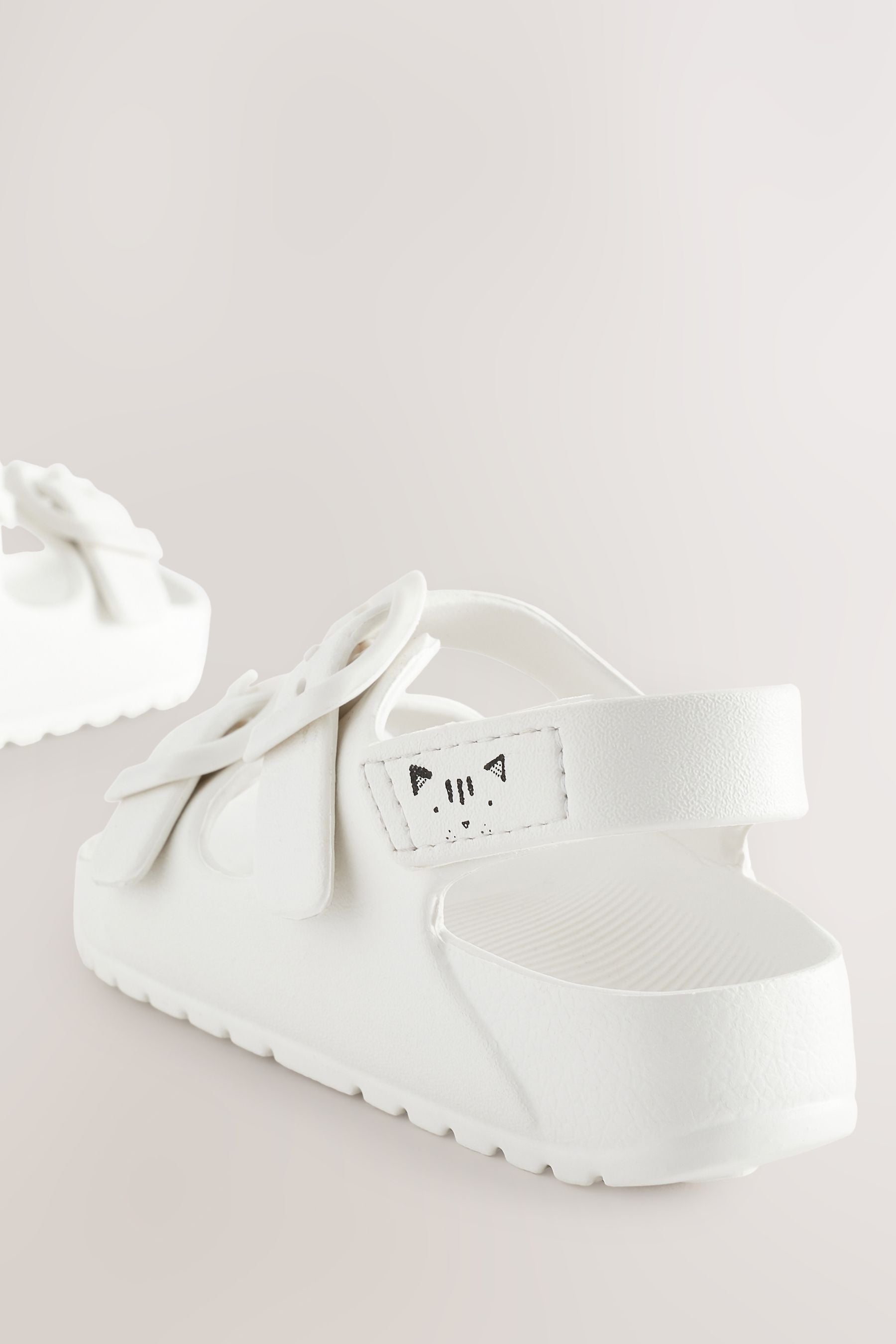 White Two Strap Sandals