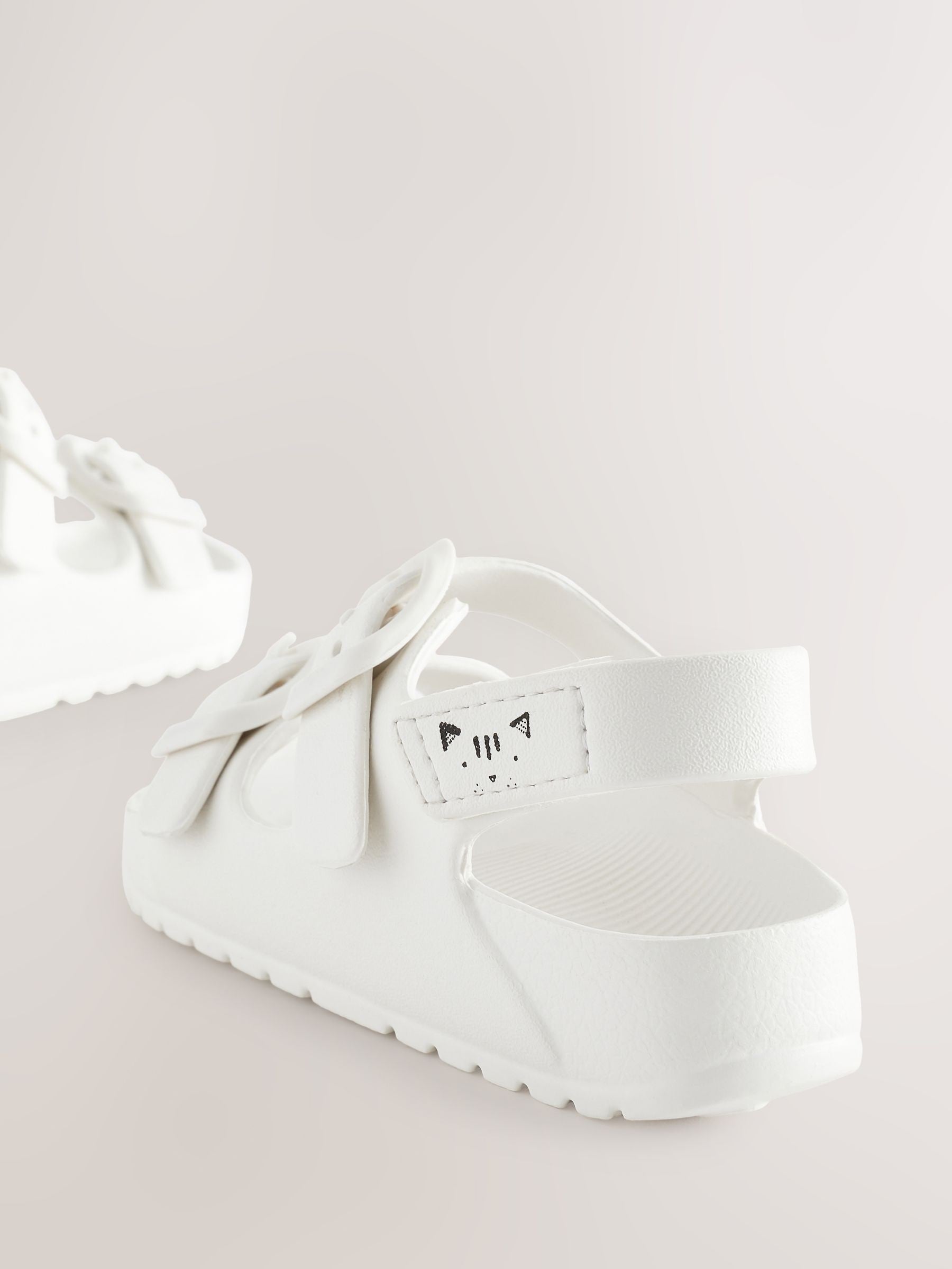 White Two Strap Sandals