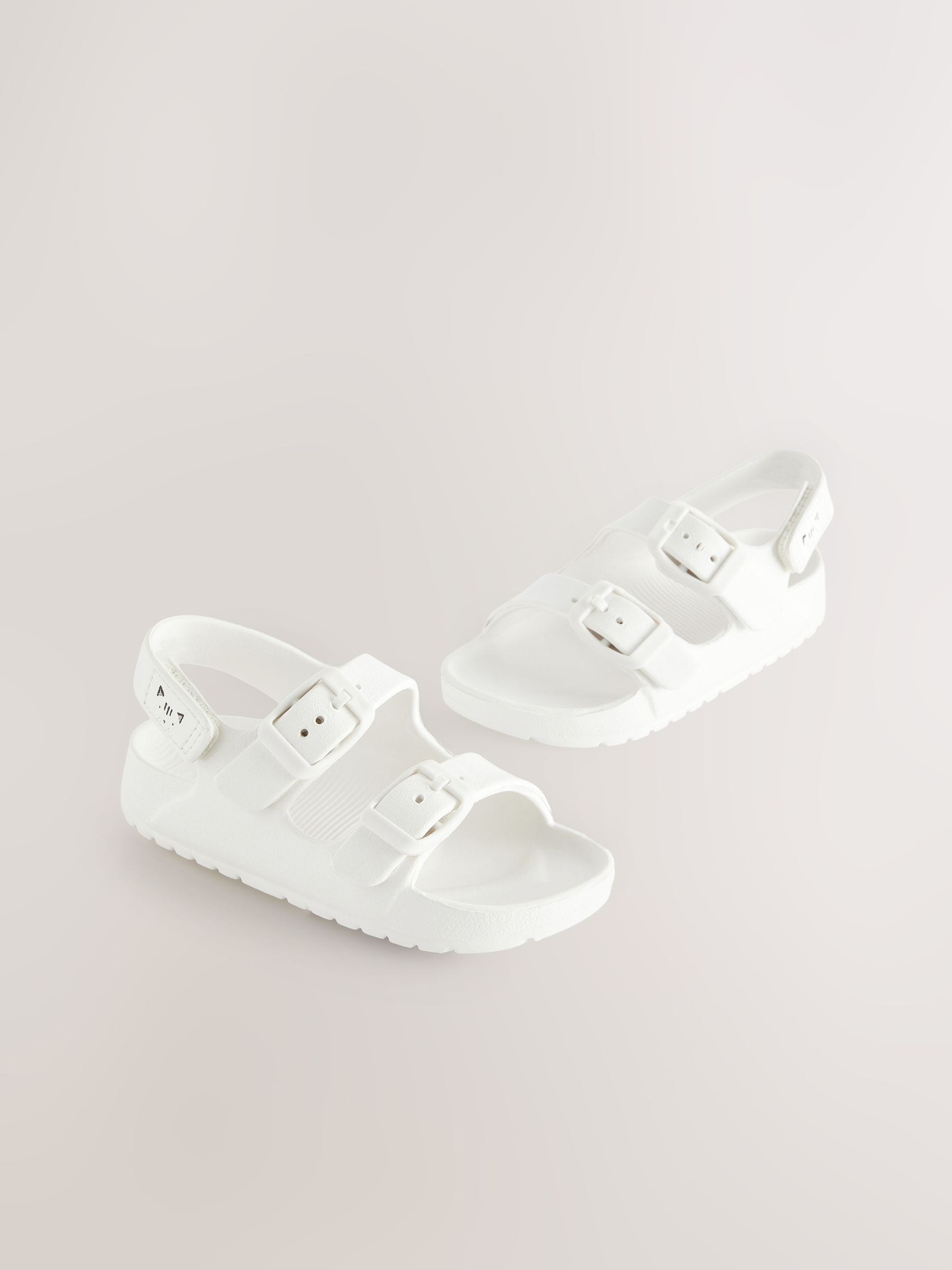 White Two Strap Sandals