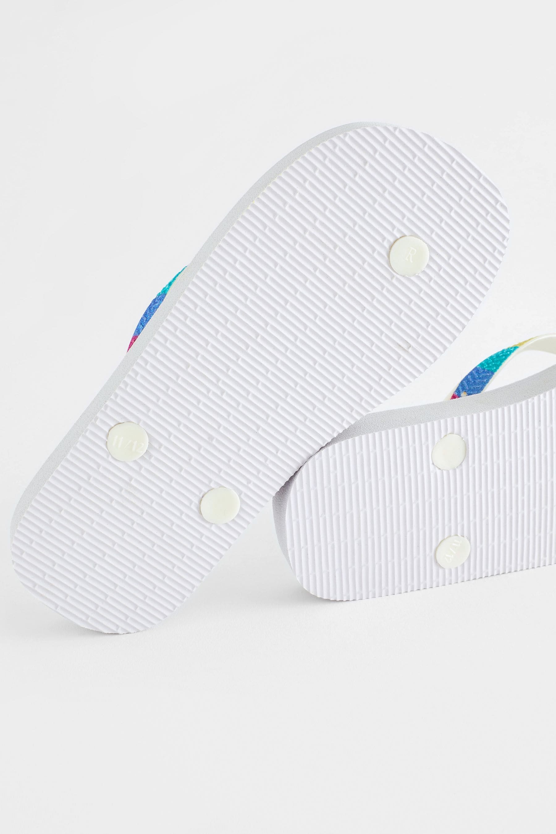 White Rainbow Flip Flops