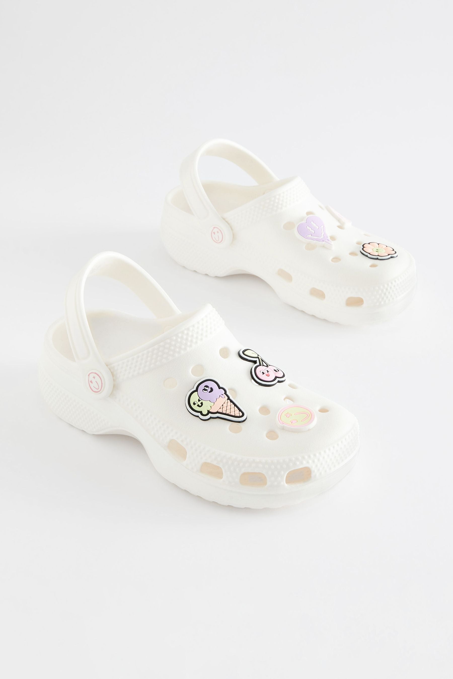 White Character Badge Clogs