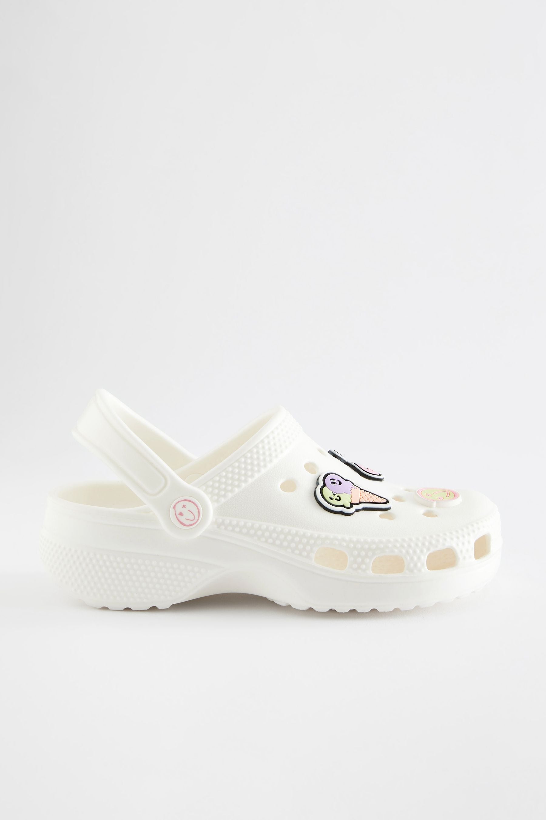 White Character Badge Clogs