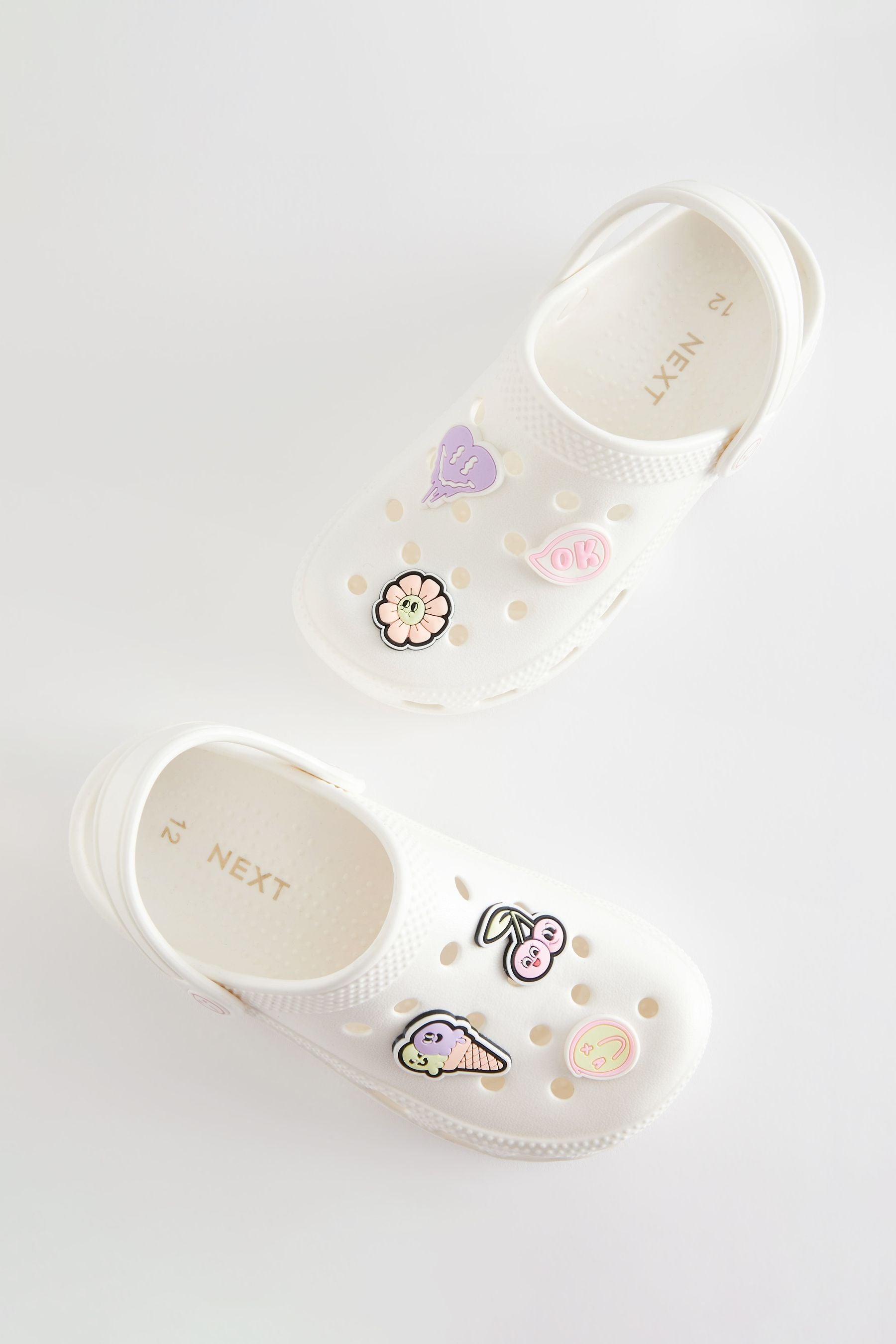 White Character Badge Clogs