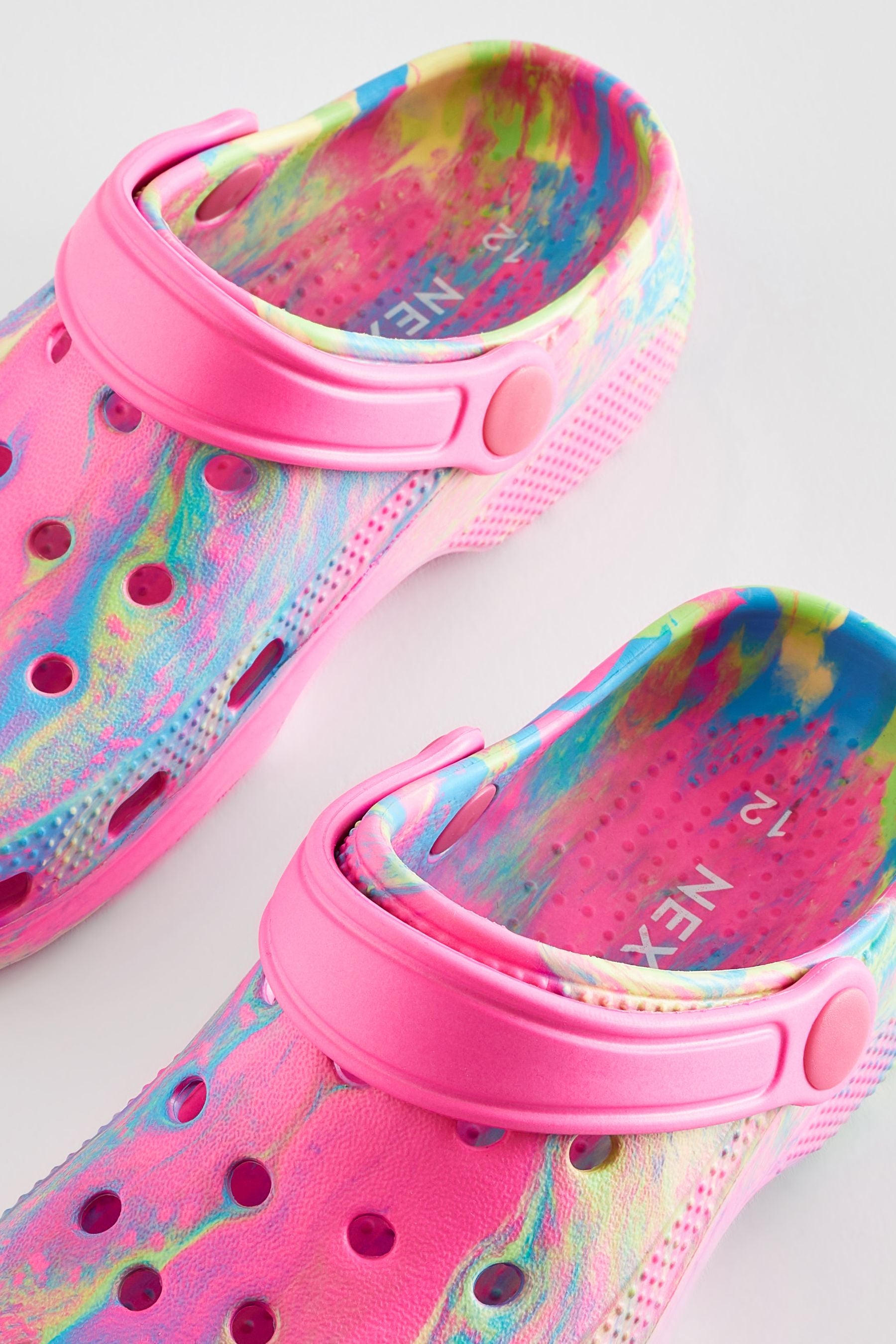 Pink Neon Marble Clogs