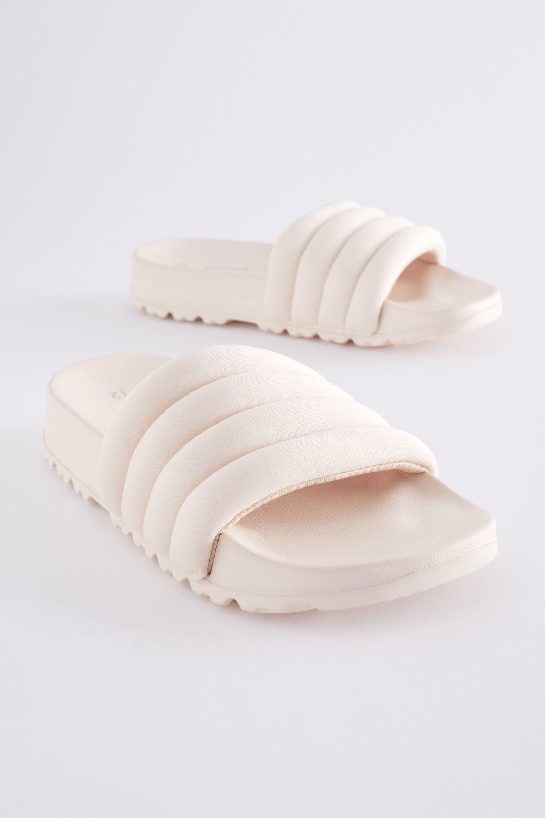 Neutral Quilted Sliders