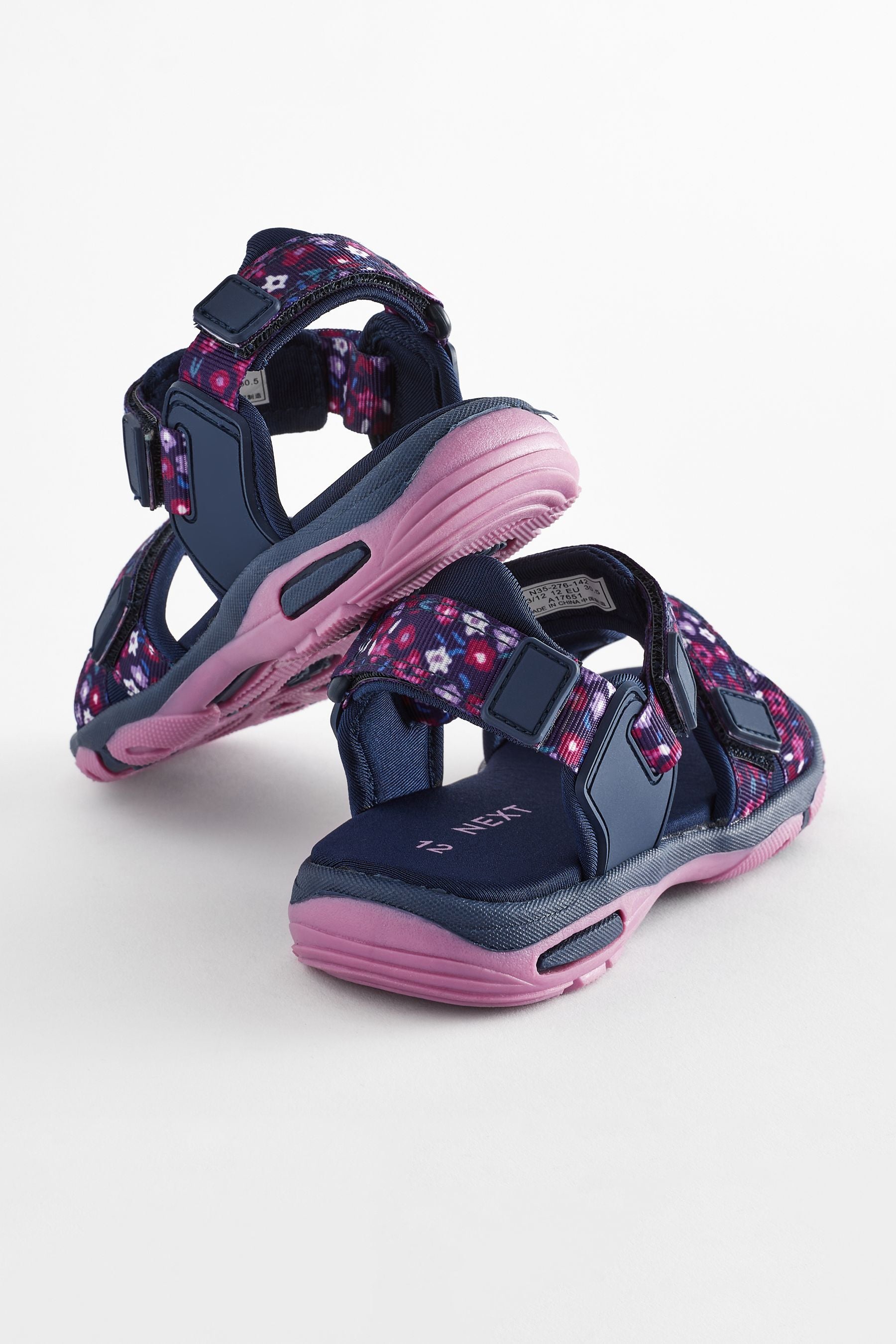 Navy Floral Sporty Trekker Sandals