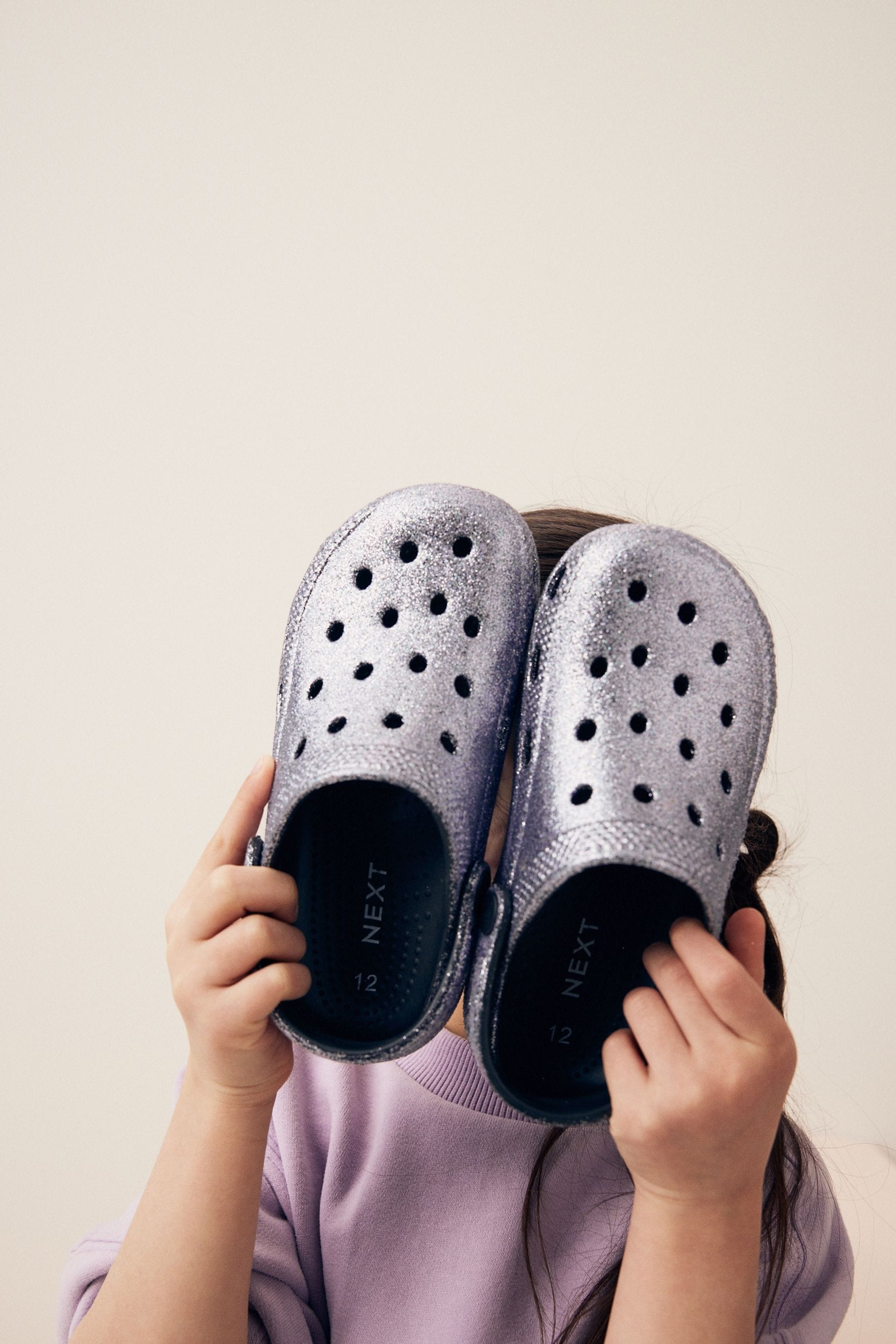 Silver Glitter Clogs