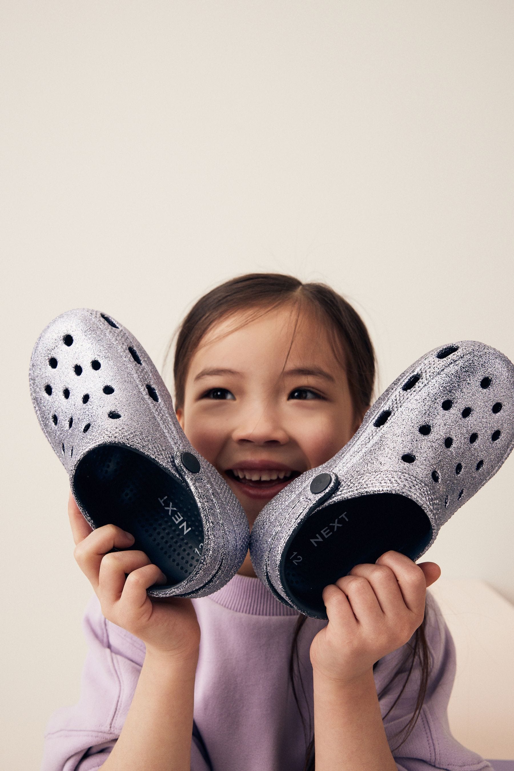 Silver Glitter Clogs